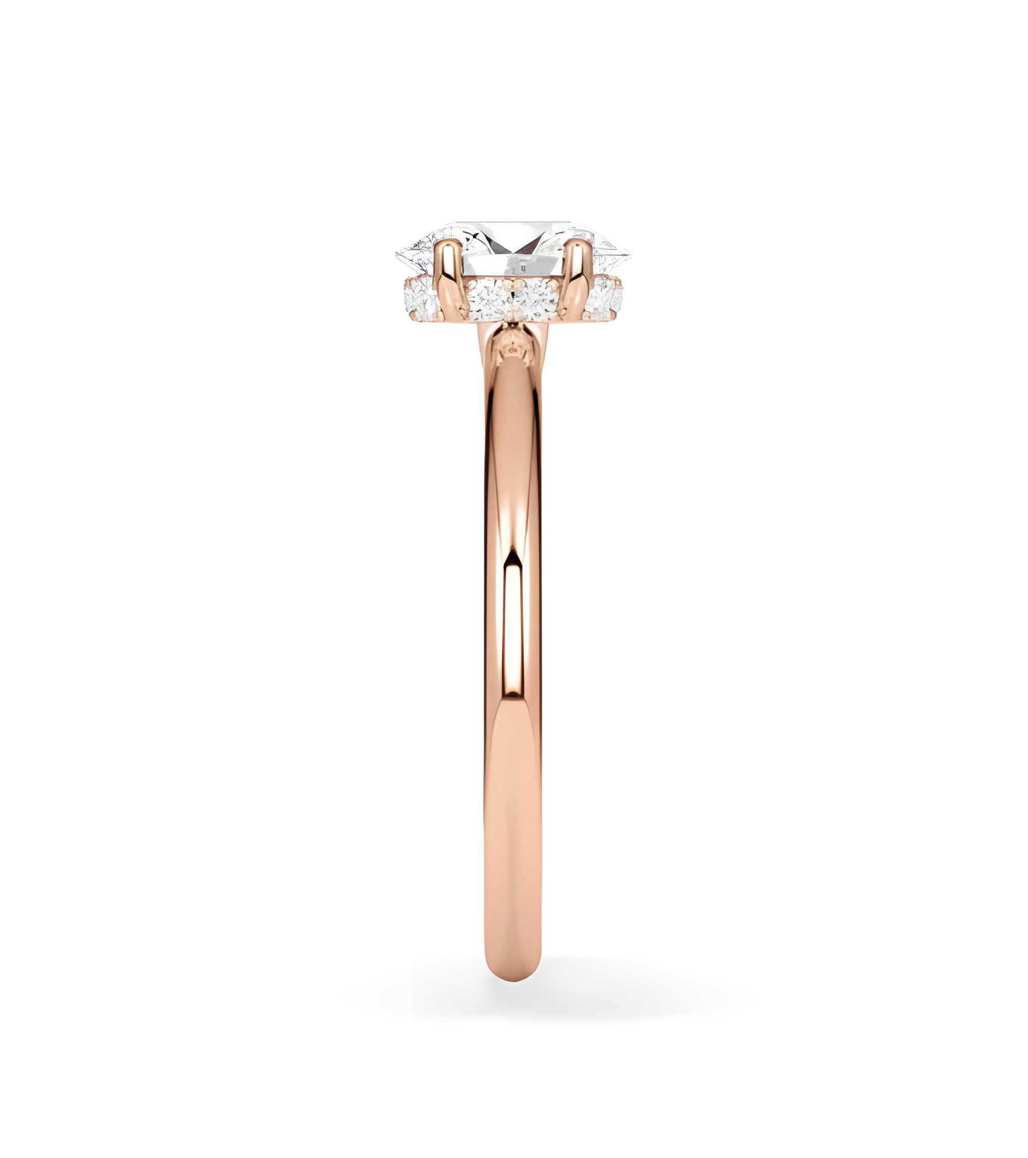 Anillos de pedida diamante oval en oro rosa de 18k | Staring