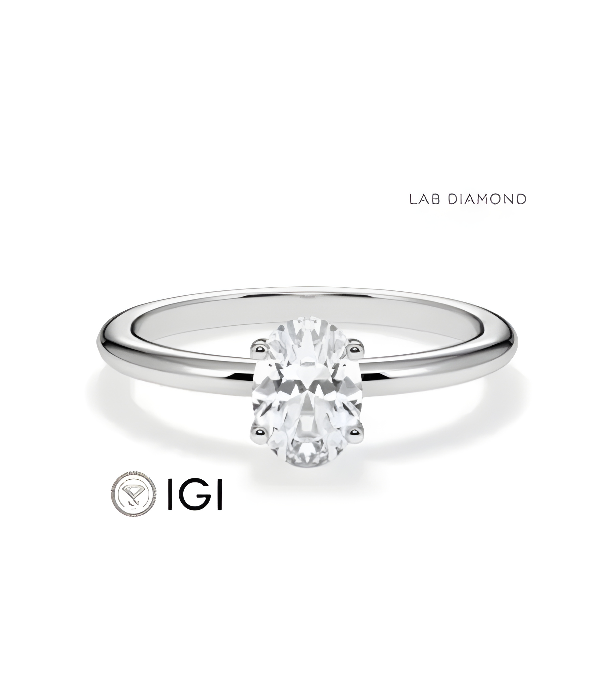 Lab-grown diamond solitaire engagement rings
