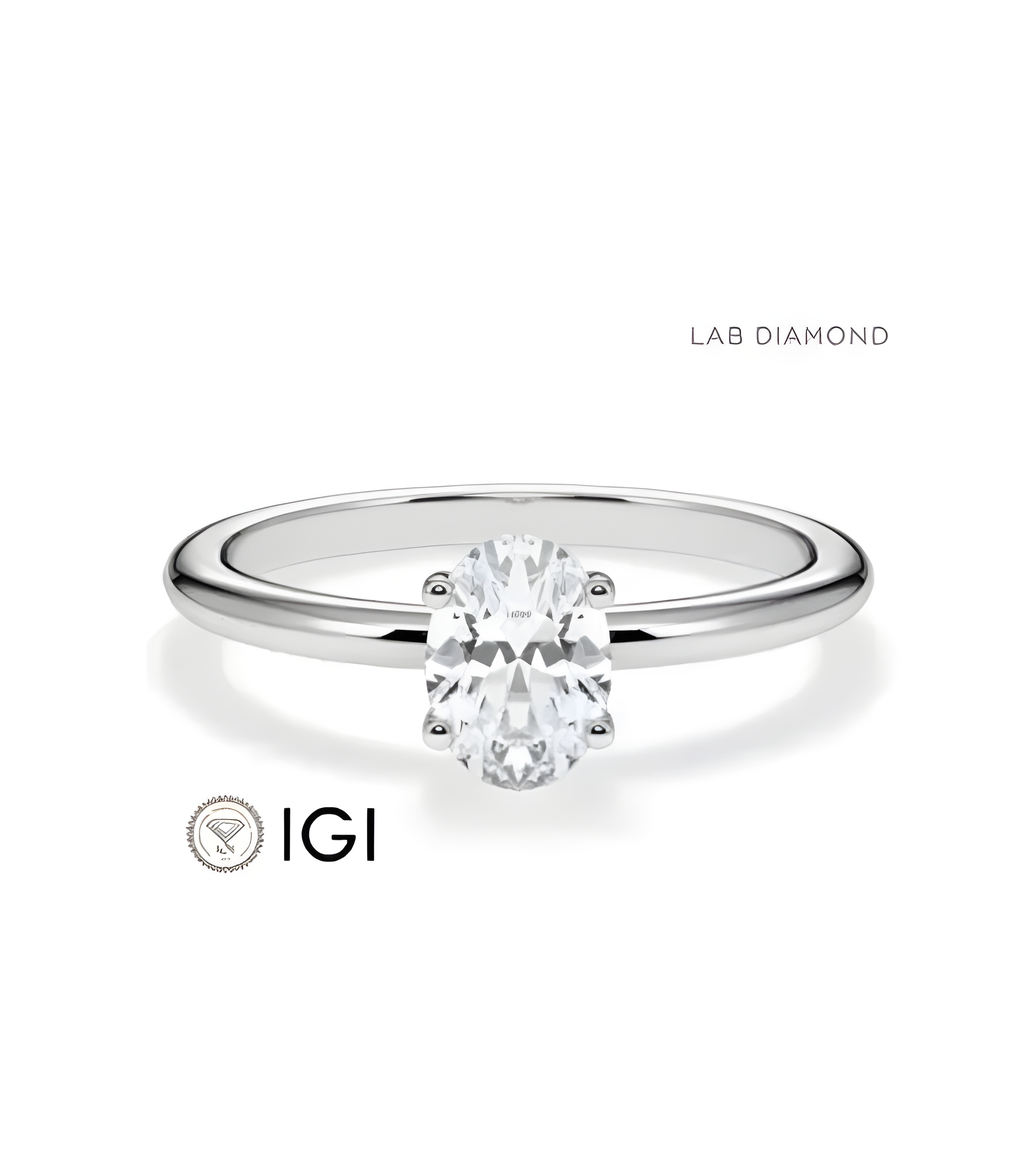 Lab-grown diamond solitaire engagement rings