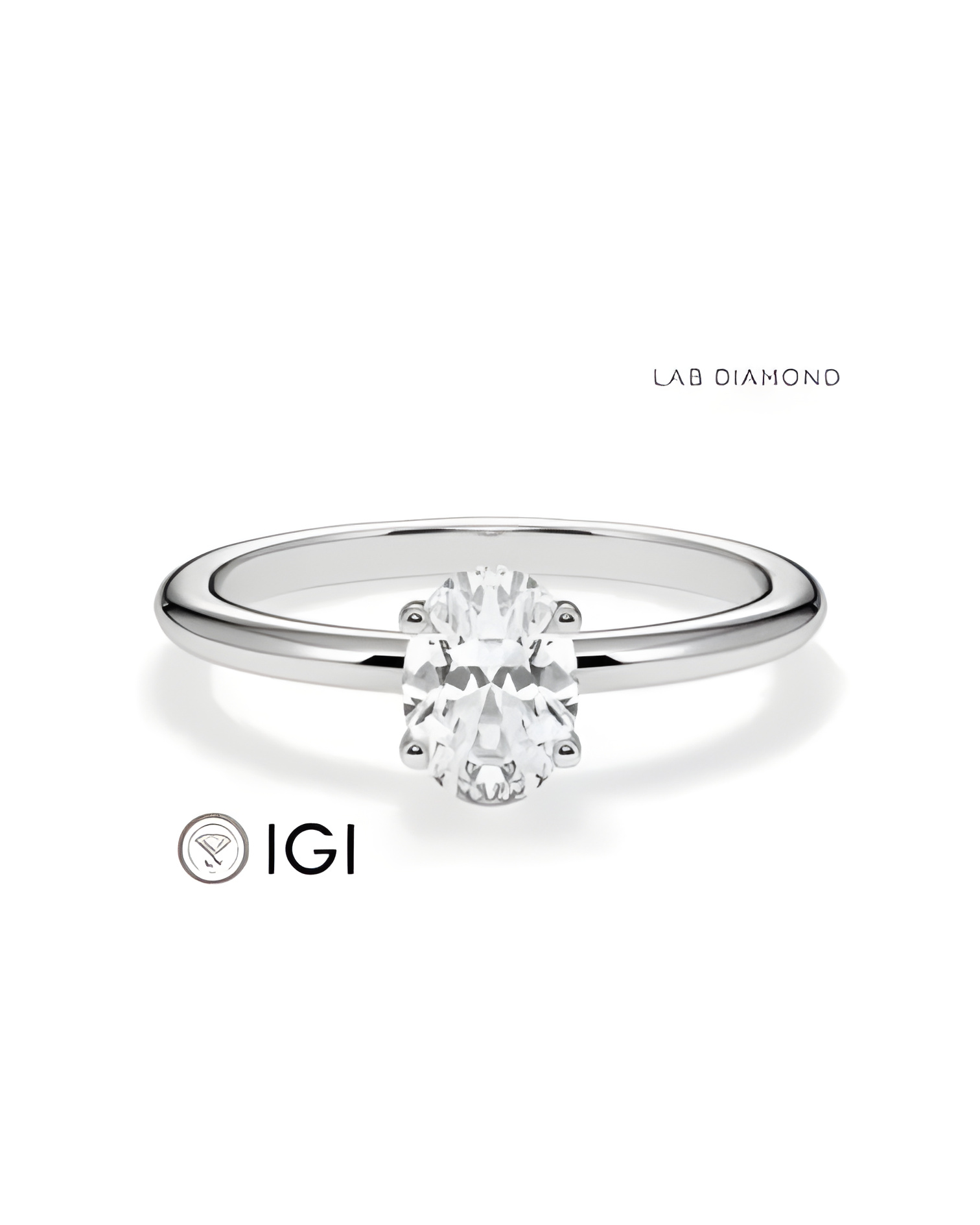 Lab-grown diamond solitaire engagement rings