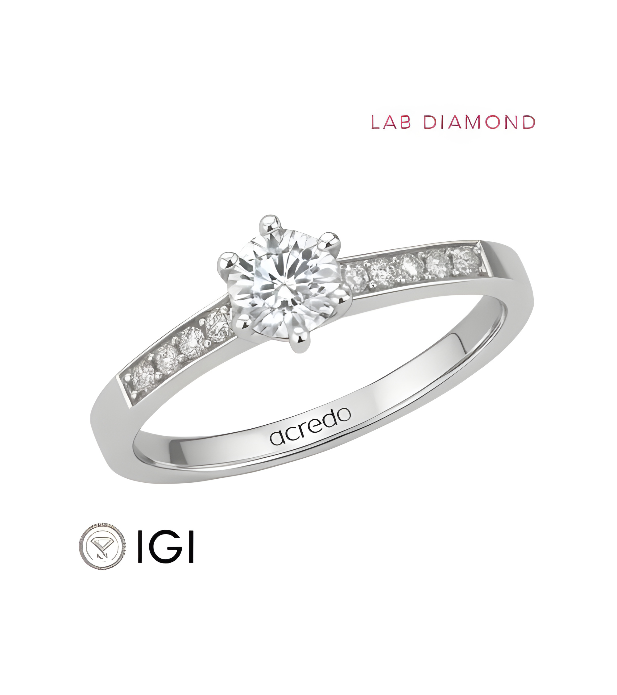 Anillo de compromiso combinado con diamante de laboratorio | Staring