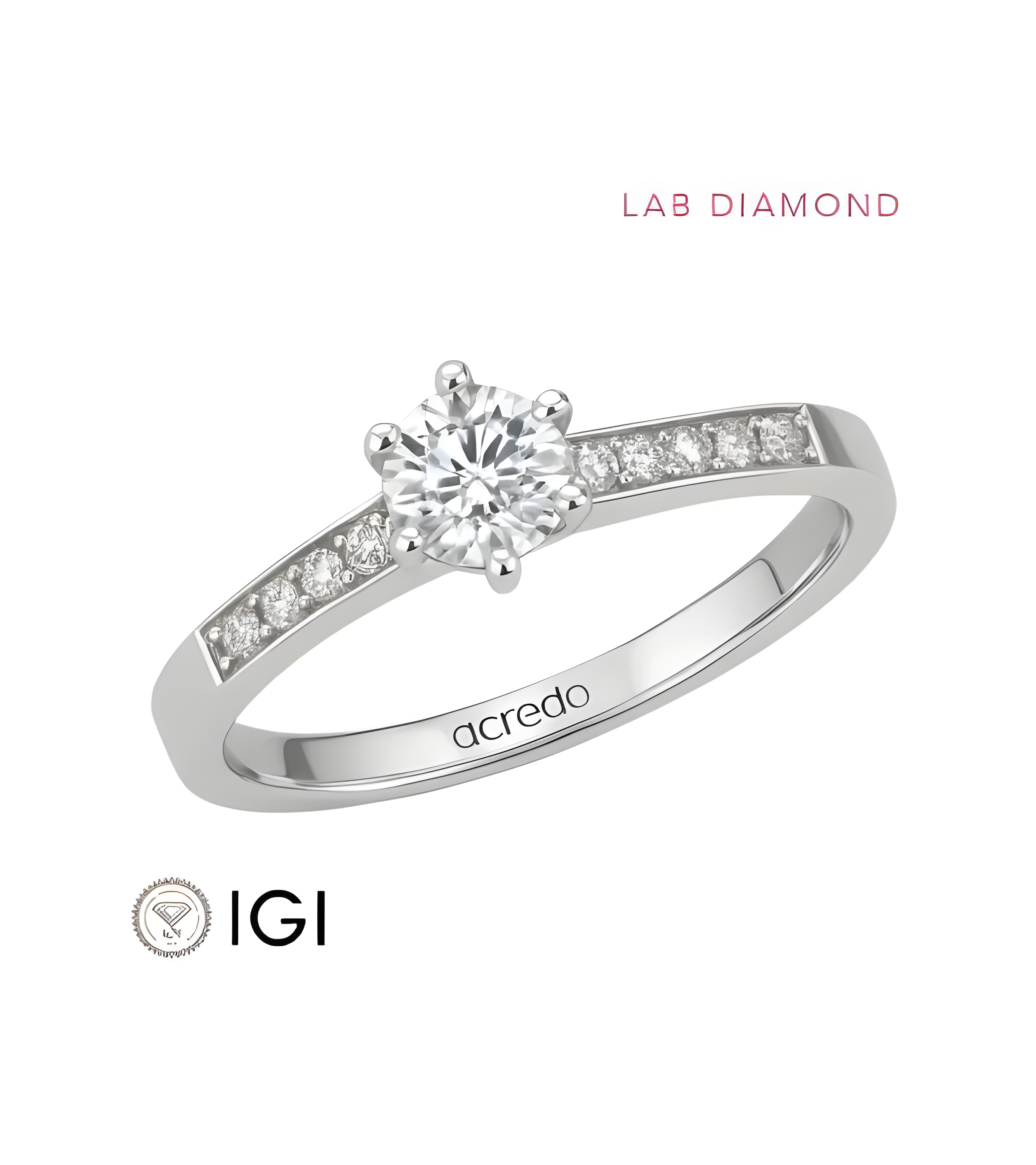 Anillo de compromiso combinado con diamante de laboratorio | Staring