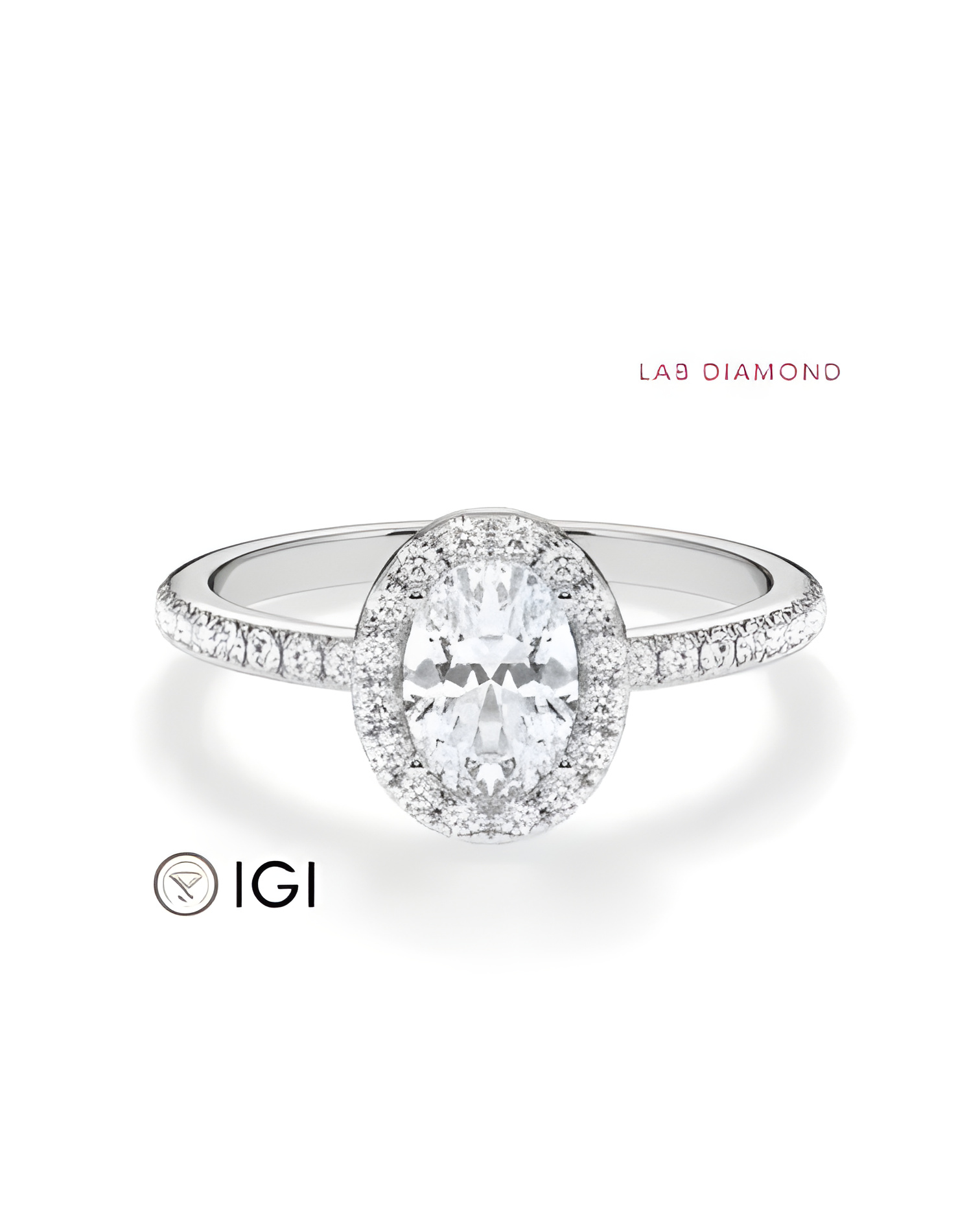 Anillos de compromiso halo con diamantes artificiales de laboratorio