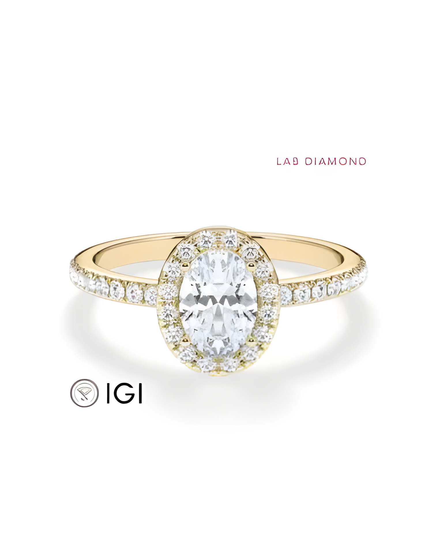 Anillos de pedida tipo halo  con diamantes de laboratorio | Staring