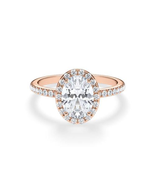 Anillos de compromiso en oro rosa con diamantes naturales  | Staring