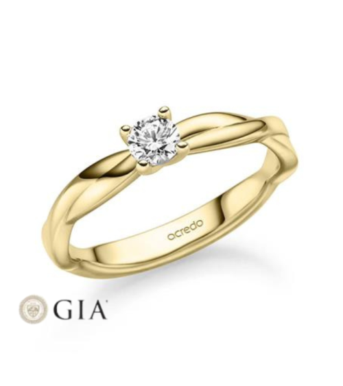 Anillos de compromiso peculiares en oro amarillo | Staring