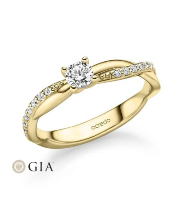 Exclusive combinated yellow gold engagement ring  | Staring