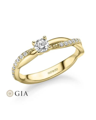 Exclusive combinated yellow gold engagement ring  | Staring