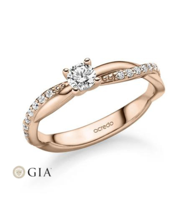 Exclusive combinated pink gold engagement ring  | Staring