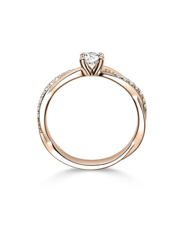 Exclusive combinated pink gold engagement ring  | Staring