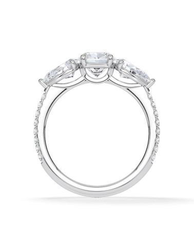 Anillo de compromiso de oro o platino con distintos cortes de diamante | Staring