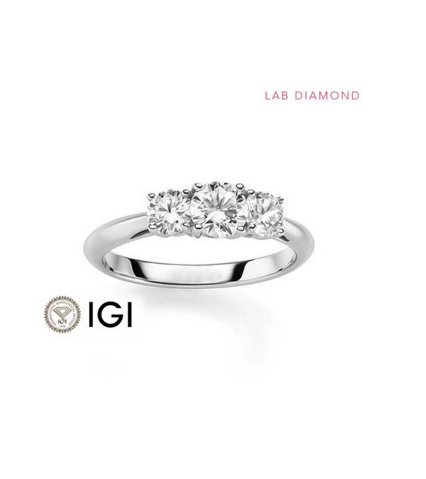 Anillos de compromiso pavé con diamantes artificiales de laboratorio