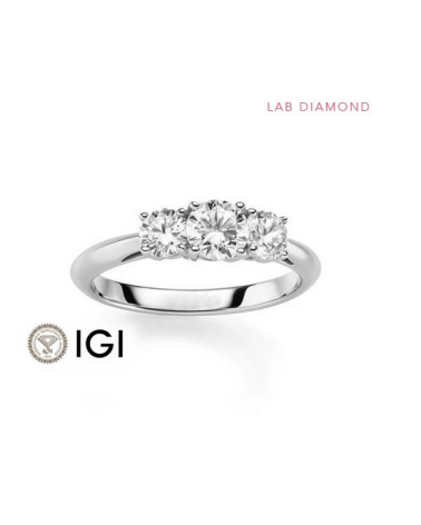 Anillos de compromiso pavé con diamantes artificiales de laboratorio