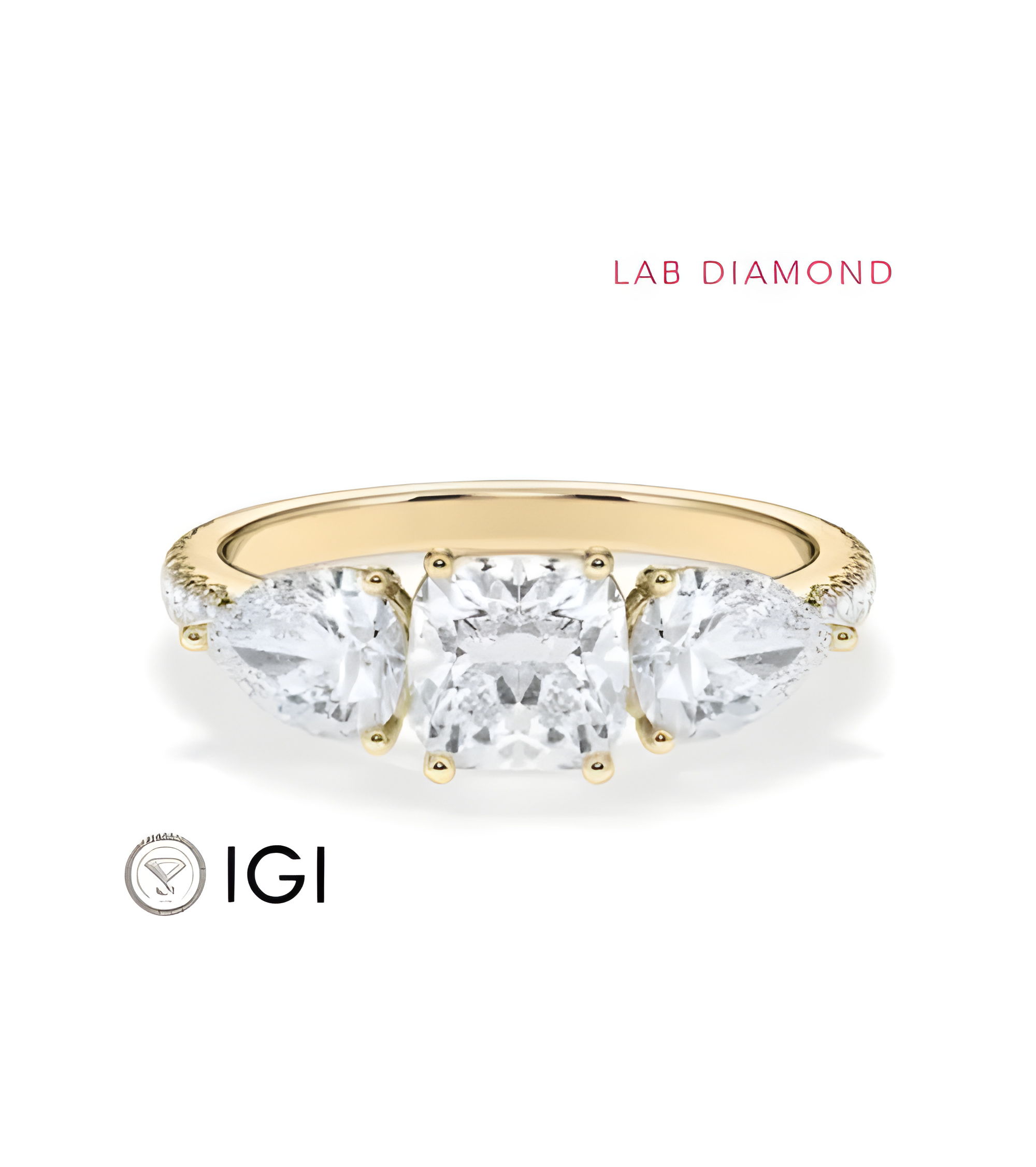 Gold or platinum engagement ring with various diamond cuts | Staring