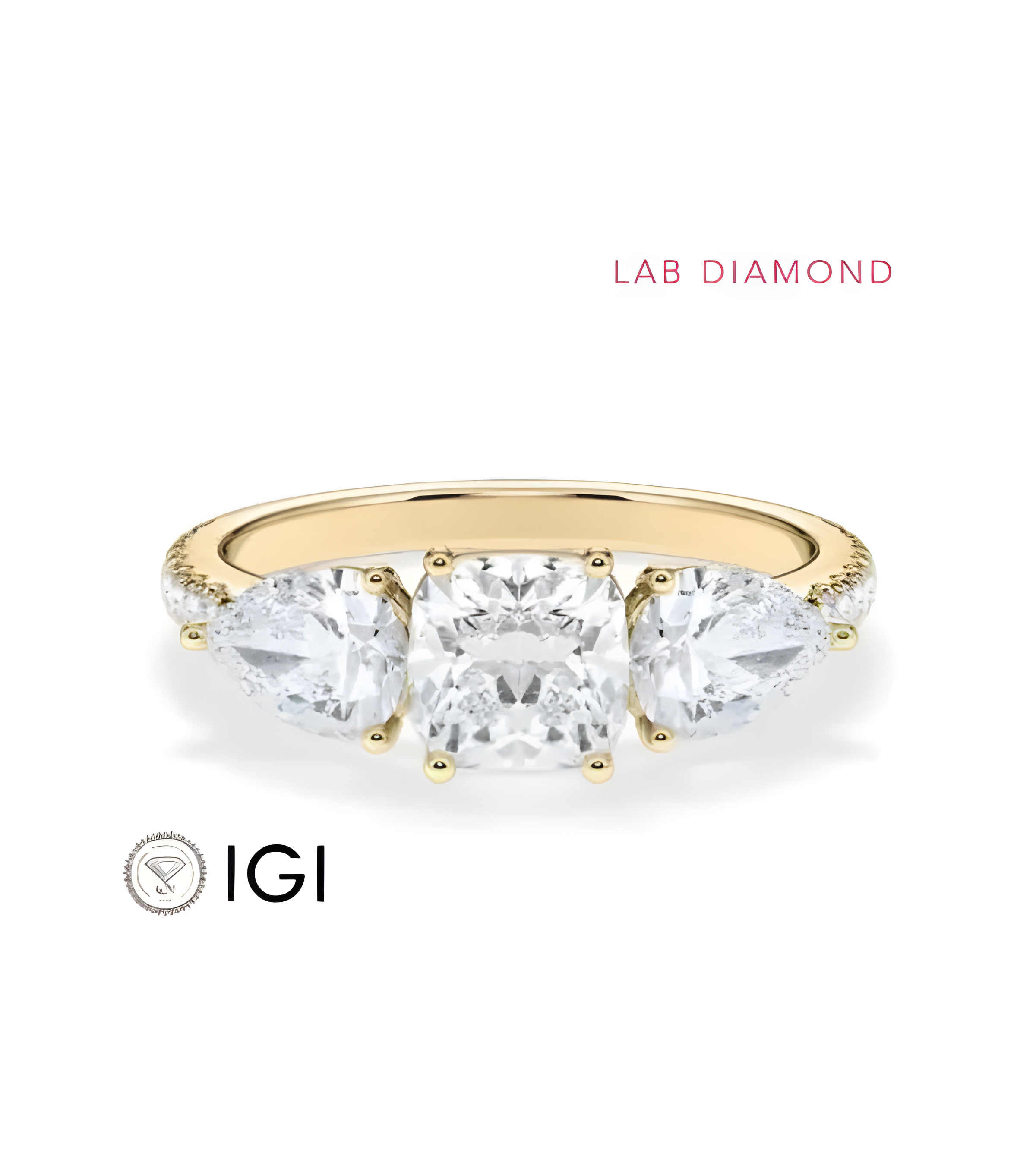Gold or platinum engagement ring with various diamond cuts | Staring