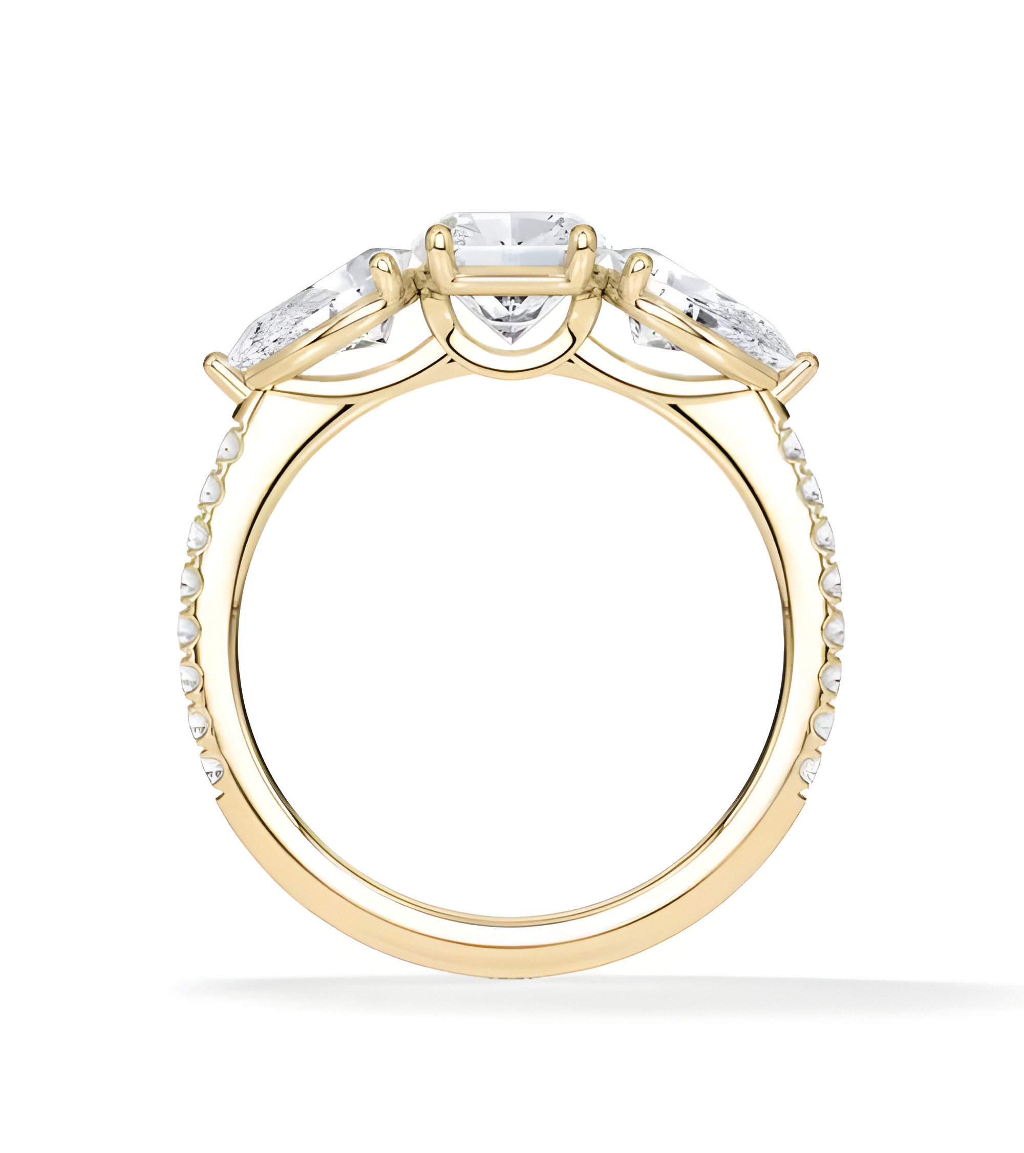 Gold or platinum engagement ring with various diamond cuts | Staring