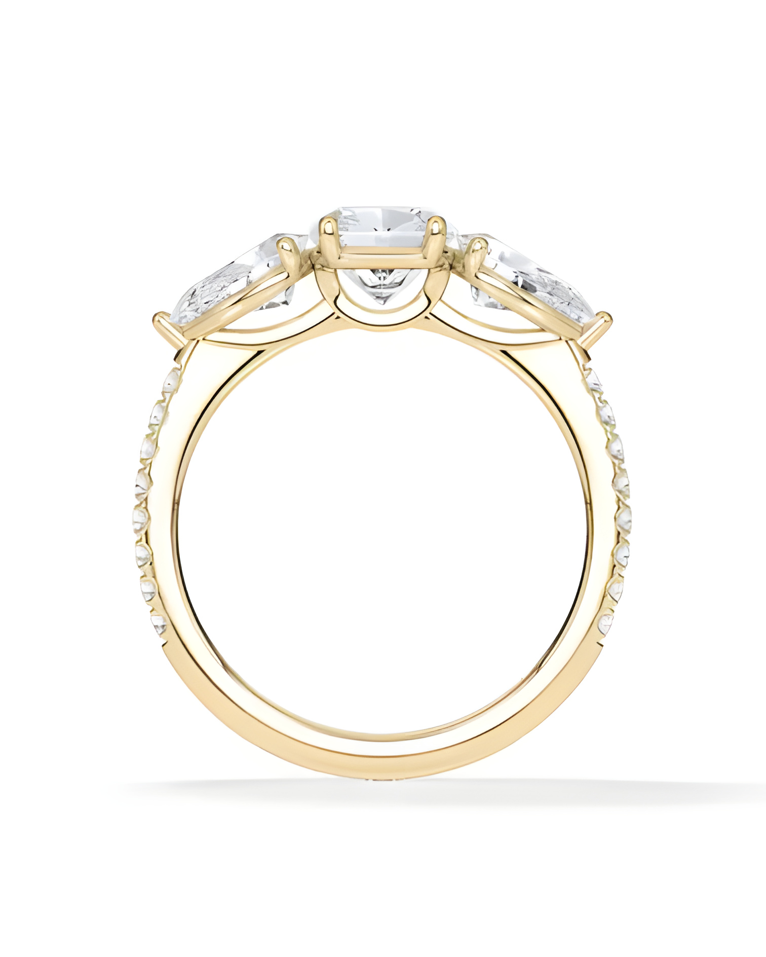 Gold or platinum engagement ring with various diamond cuts | Staring