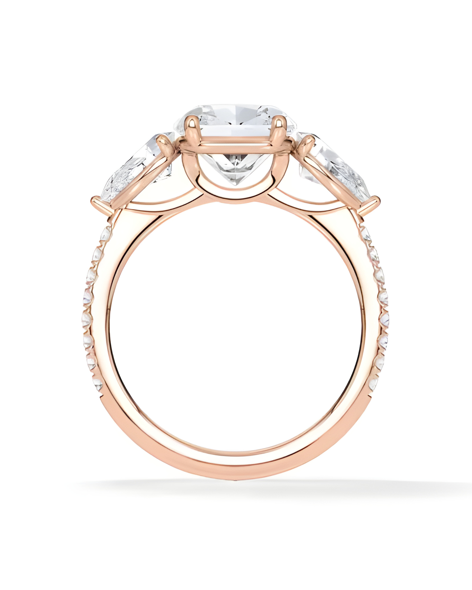 Gold or platinum engagement ring with various diamond cuts | Starring