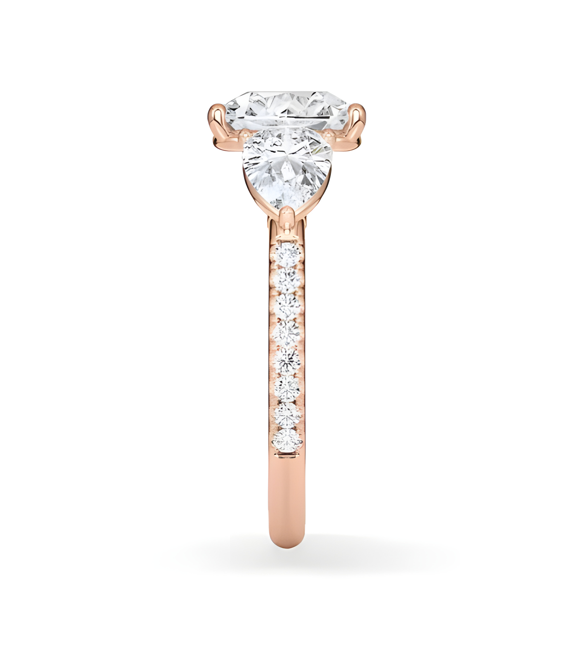 Gold or platinum engagement ring with various diamond cuts | Starring