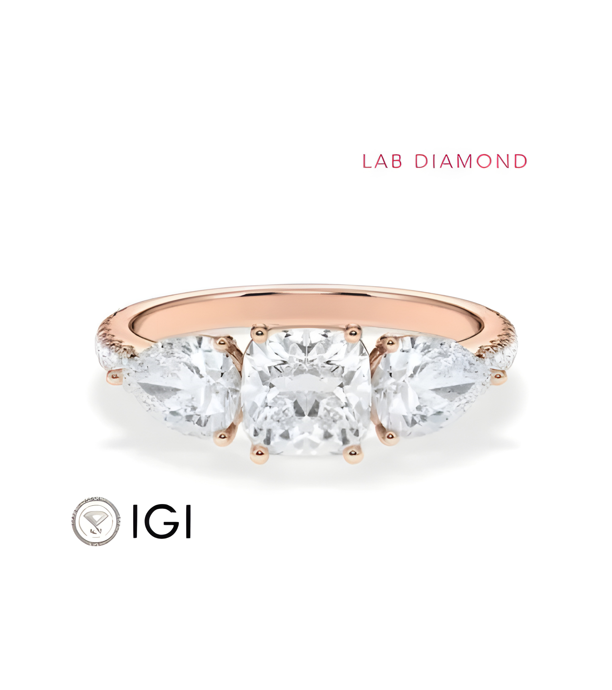 Anillo de compromiso de oro o platino con distintos cortes de diamante | Staring