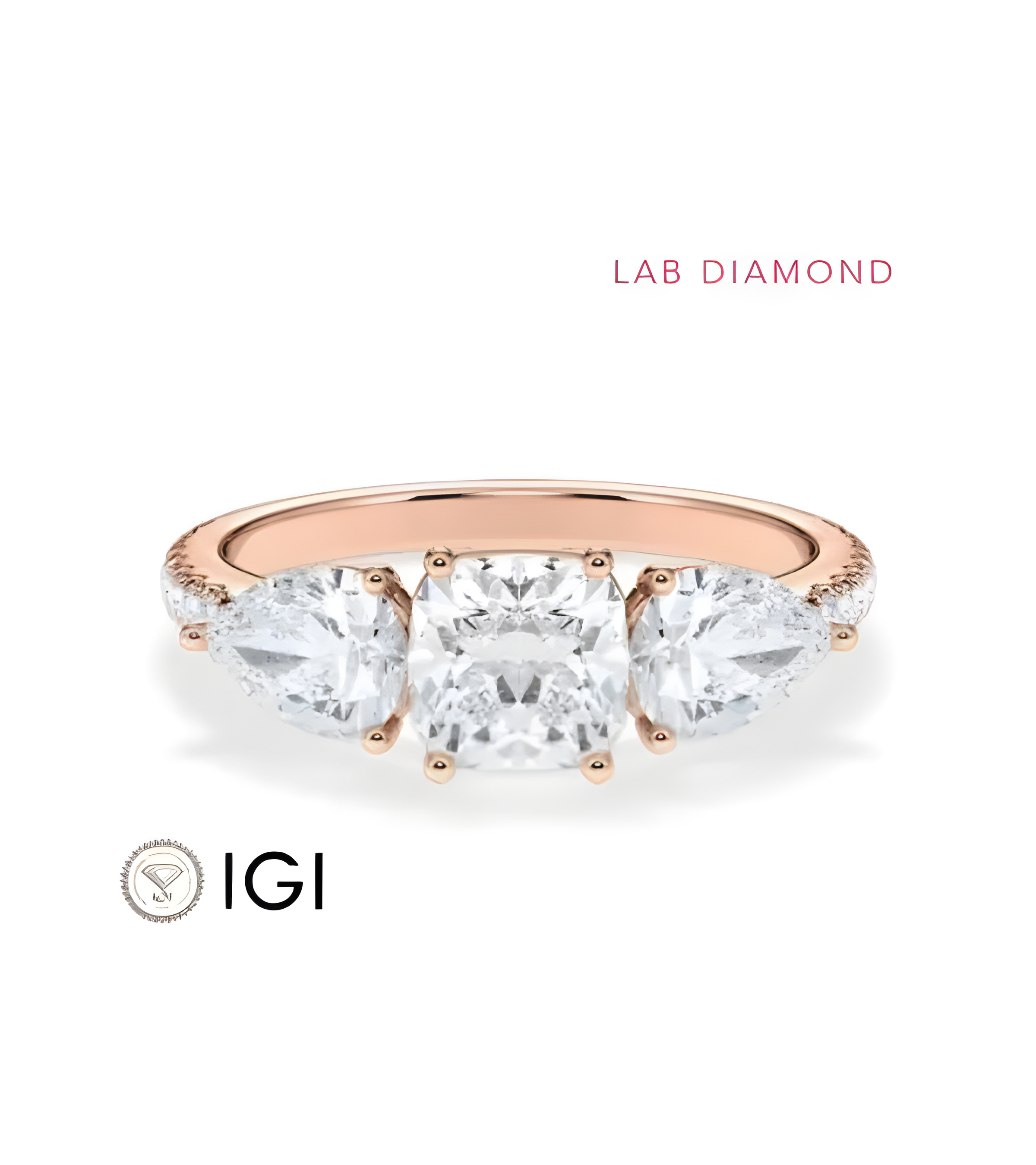 Gold or platinum engagement ring with various diamond cuts | Starring