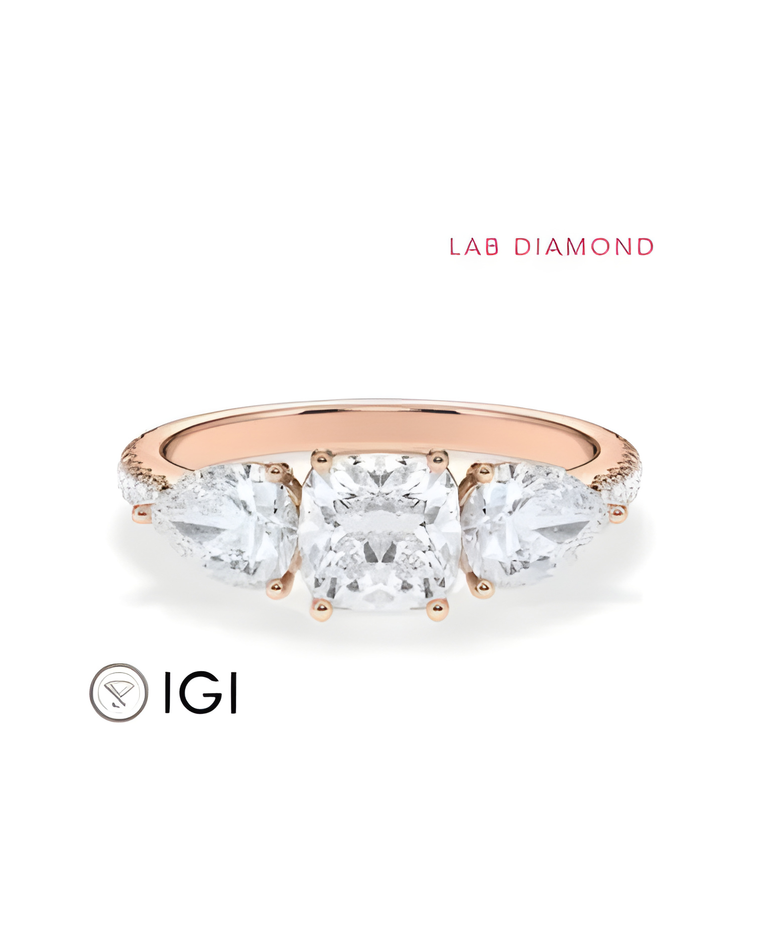 Gold or platinum engagement ring with various diamond cuts | Starring