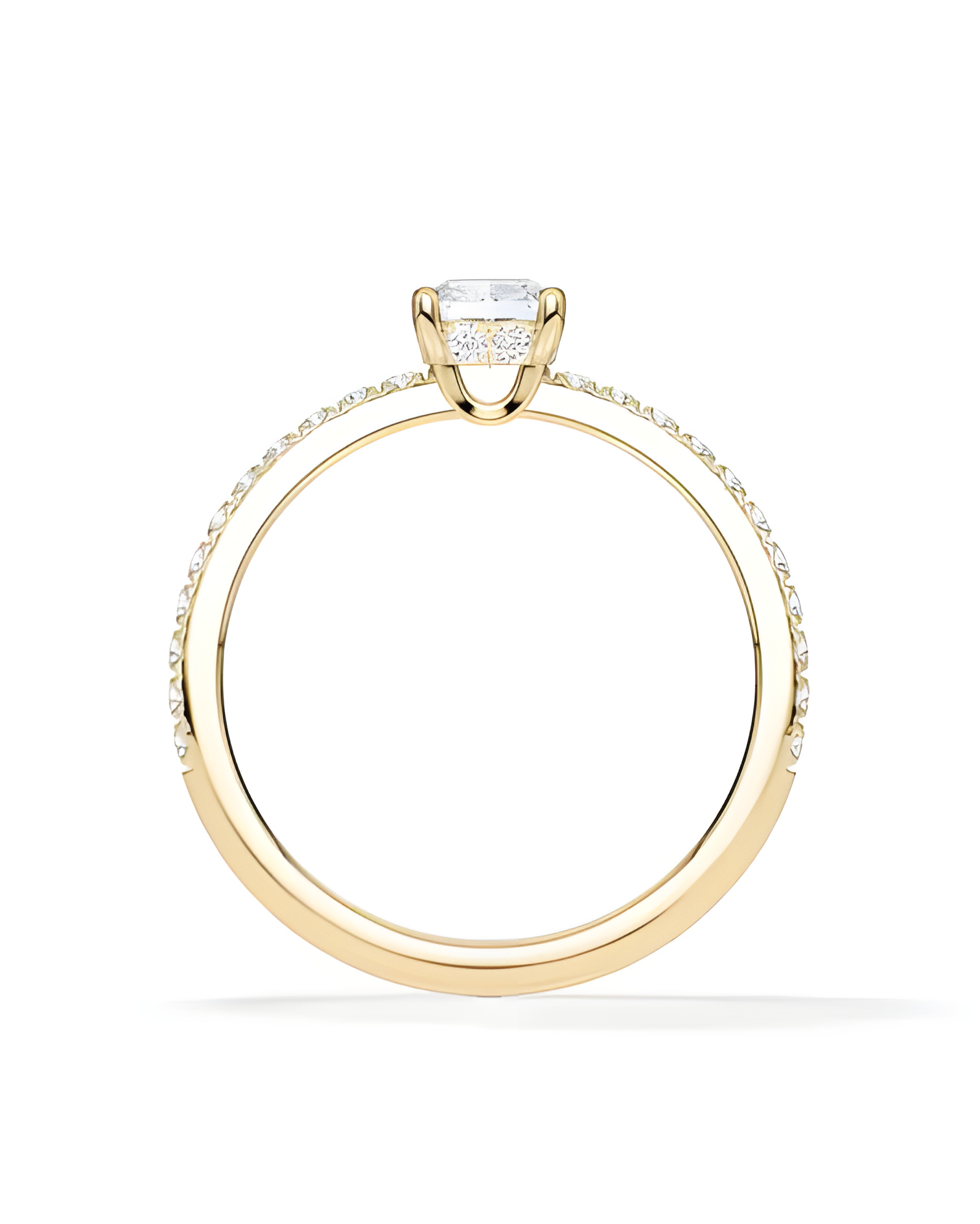 Pavé engagement rings with ethical lab-grown diamonds