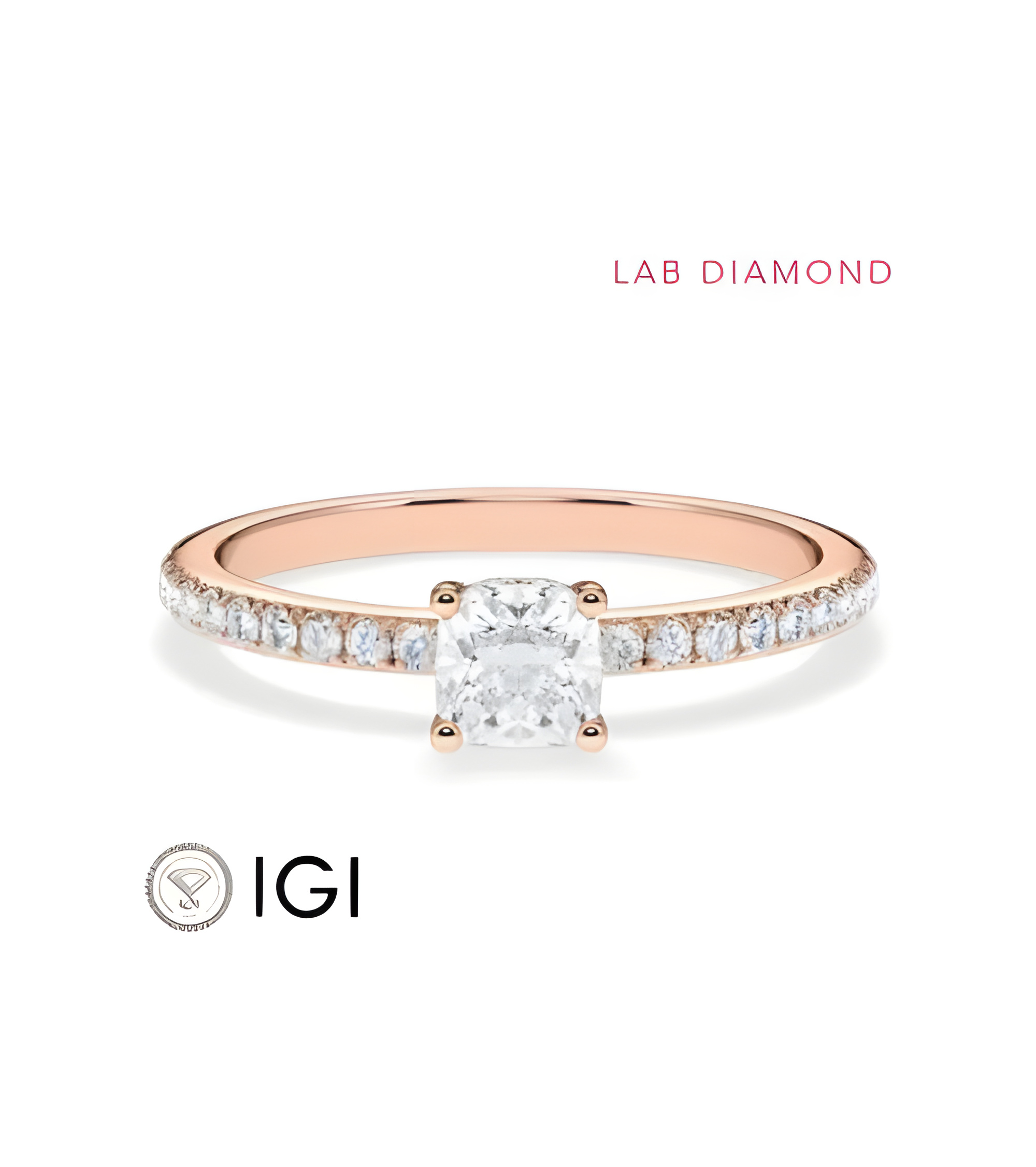 Pavé engagement rings with ethical lab-grown diamonds