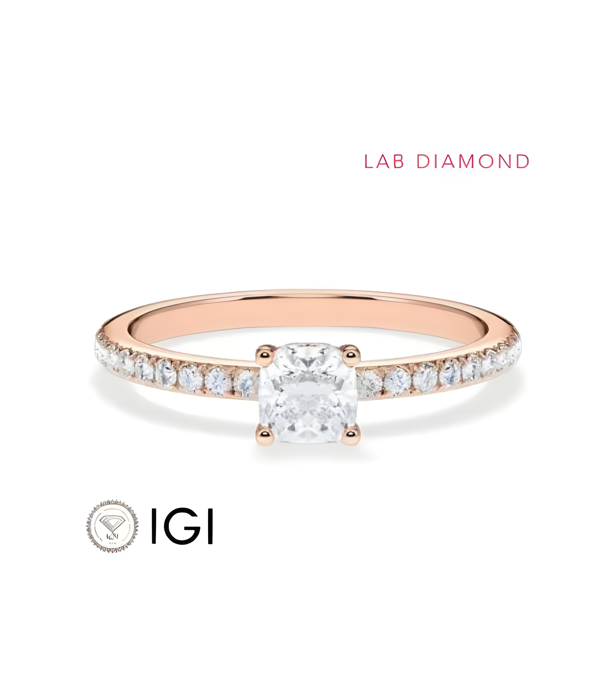 Pavé engagement rings with ethical lab-grown diamonds