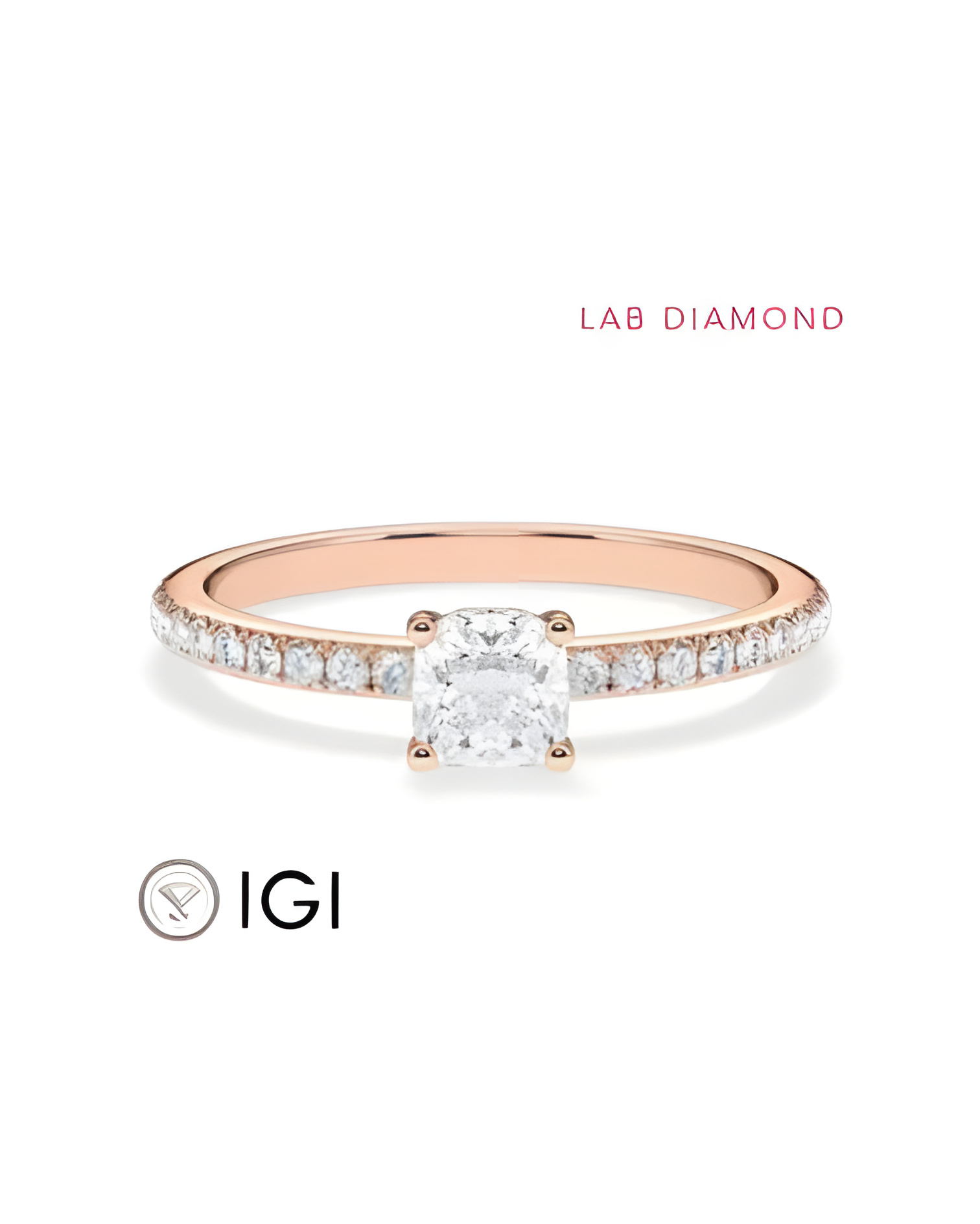 Pavé engagement rings with ethical lab-grown diamonds