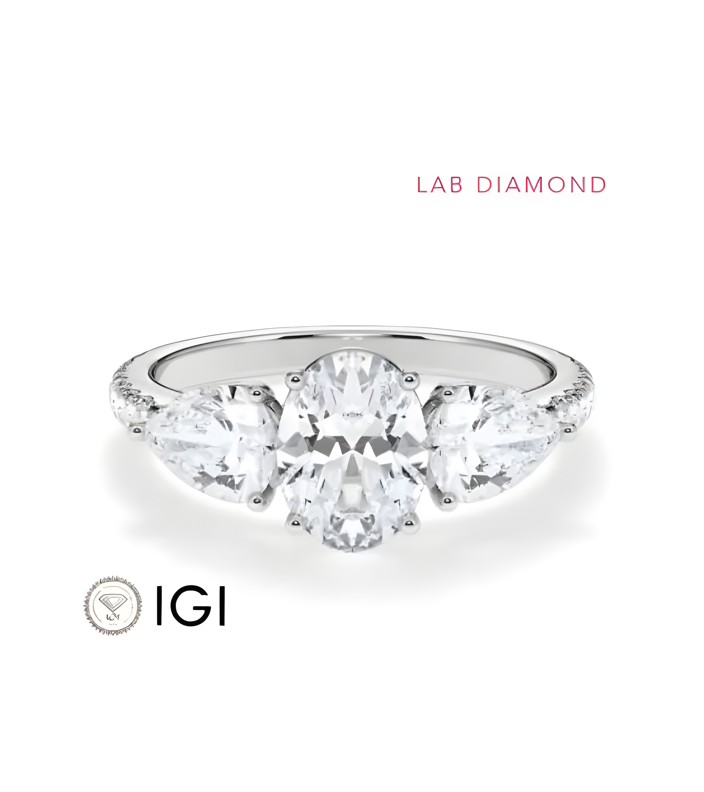 Anillo de compromiso de oro o platino corte oval y pera | Staring