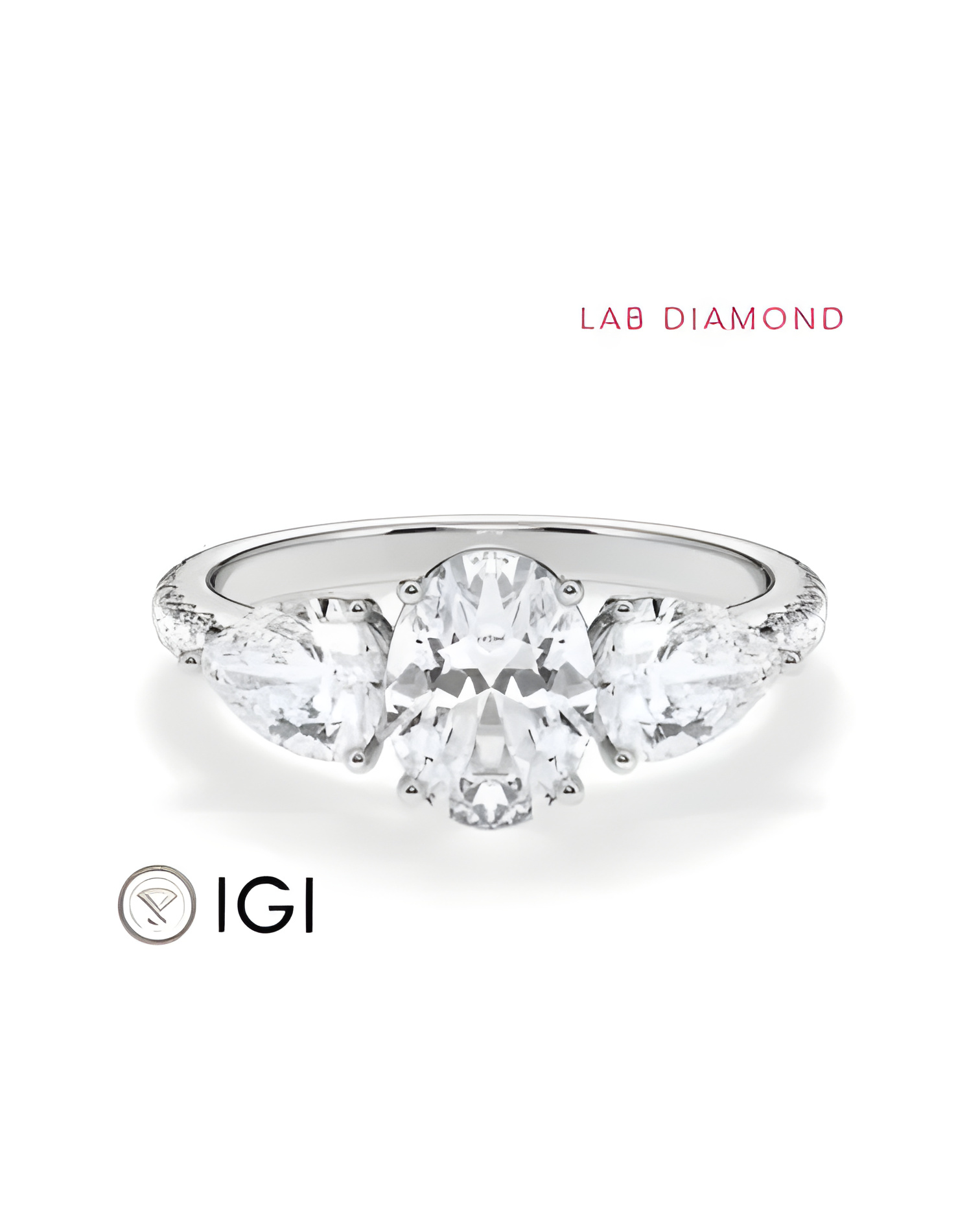 Anillo de compromiso de oro o platino corte oval y pera | Staring