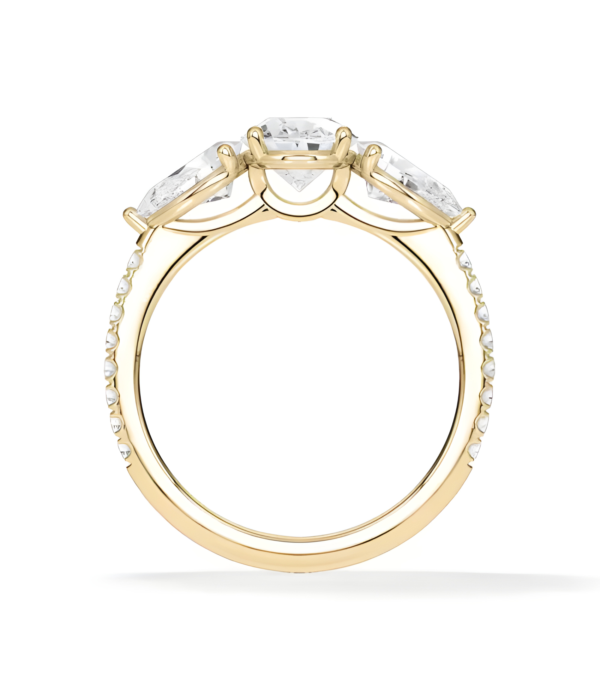 Gold or platinum engagement ring with various diamond cuts | Staring