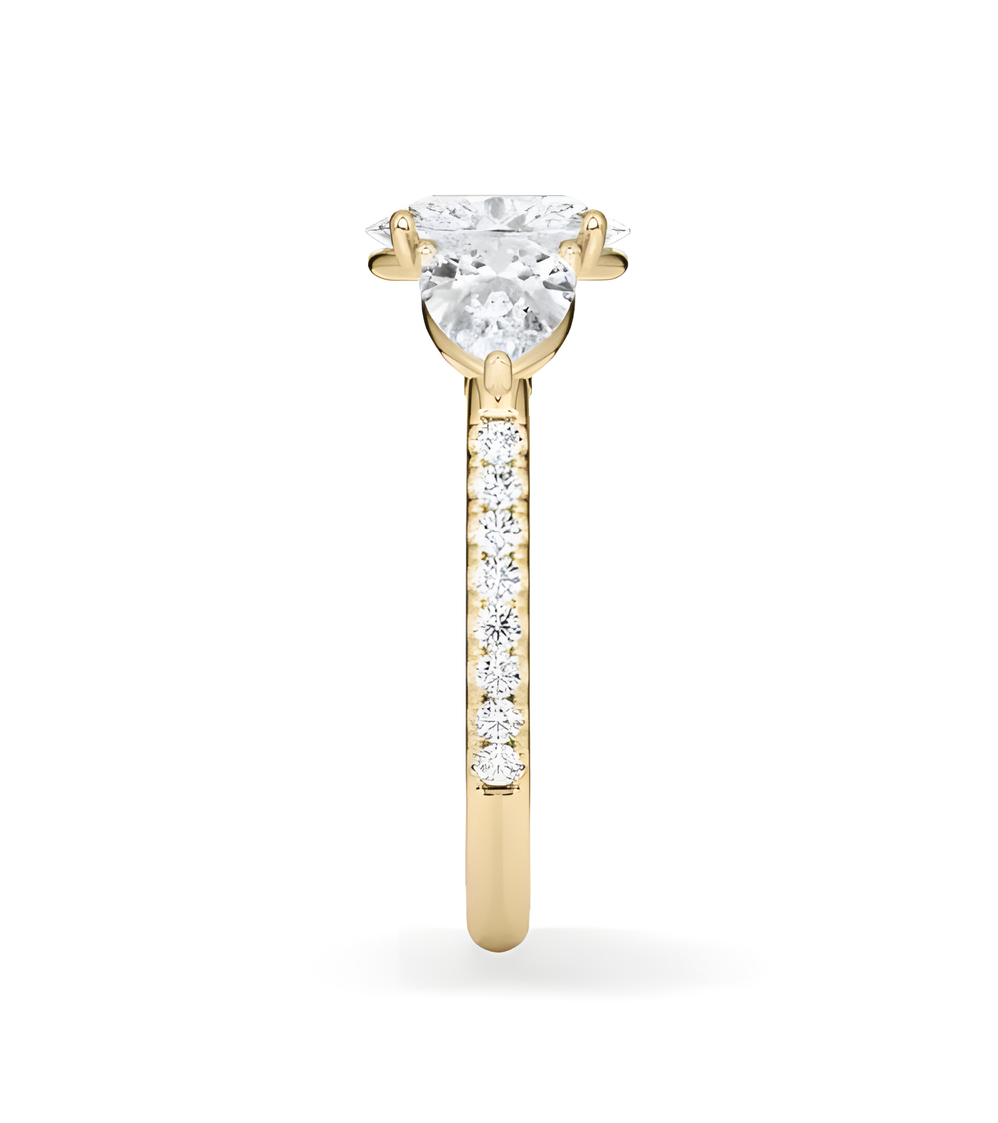 Gold or platinum engagement ring with various diamond cuts | Staring