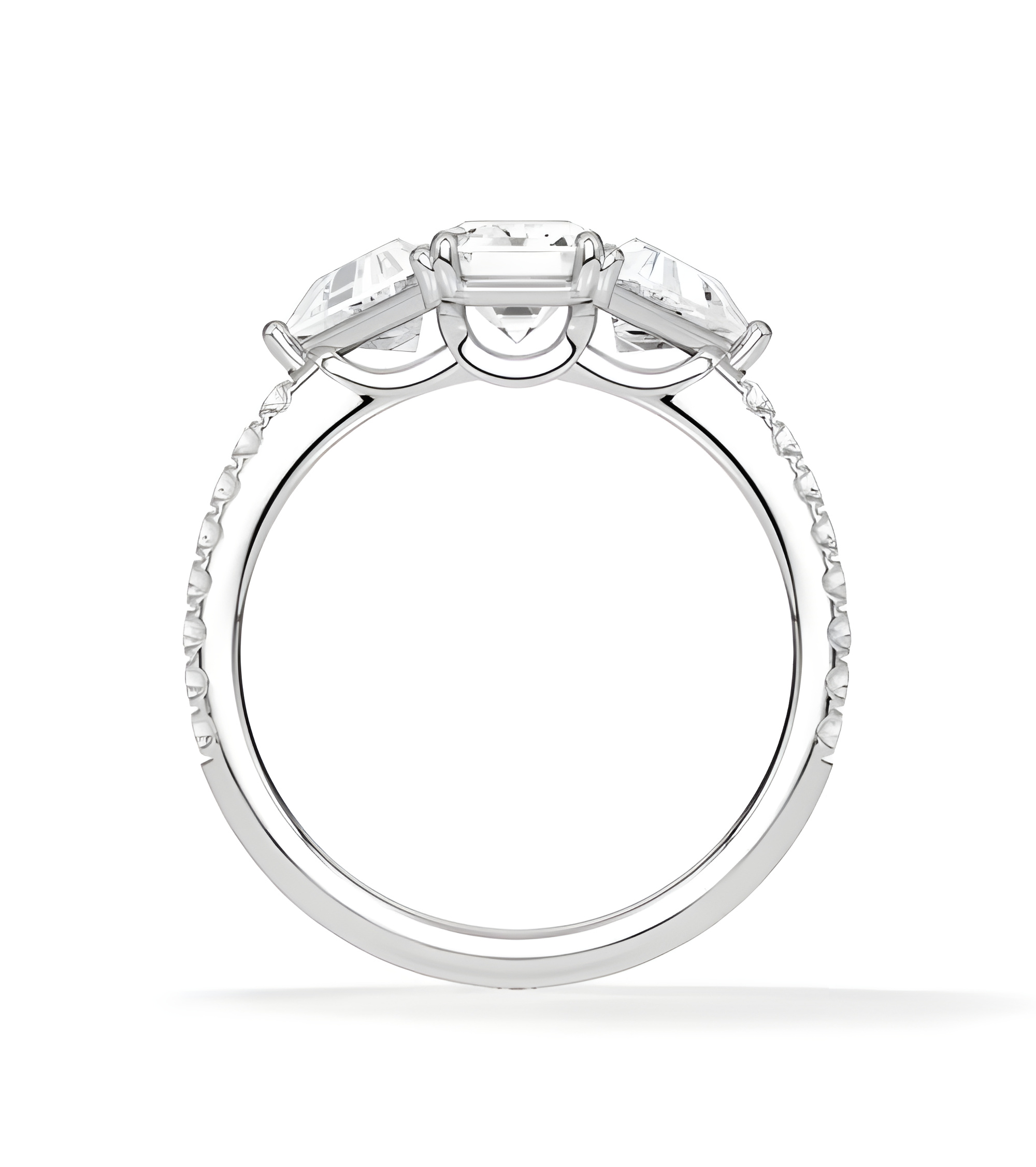 Gold or platinum engagement ring with various diamond cuts | Staring