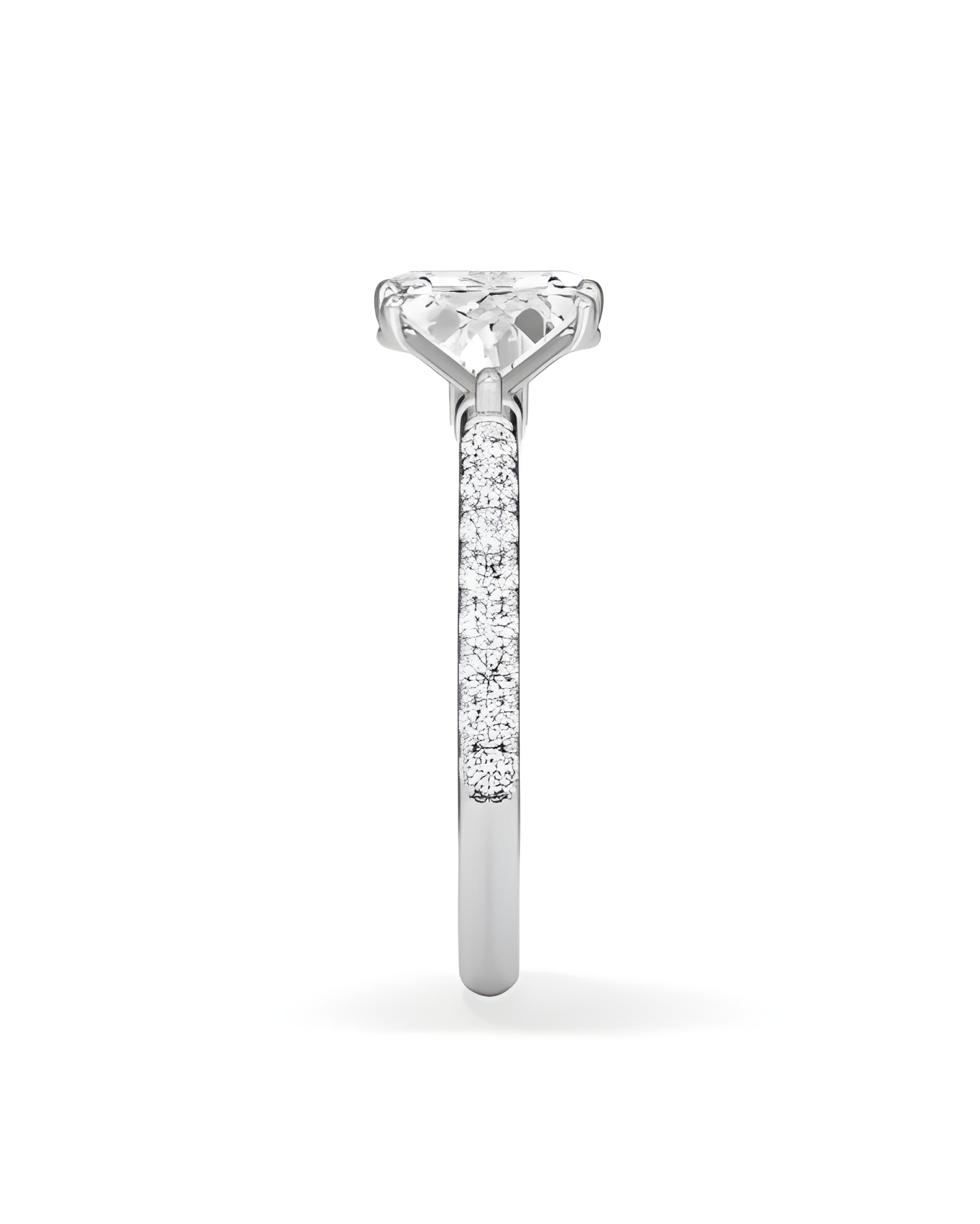 Gold or platinum engagement ring with various diamond cuts | Staring