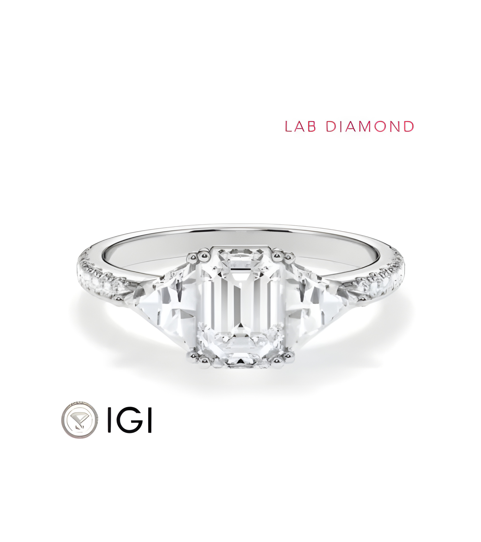 Gold or platinum engagement ring with various diamond cuts | Staring