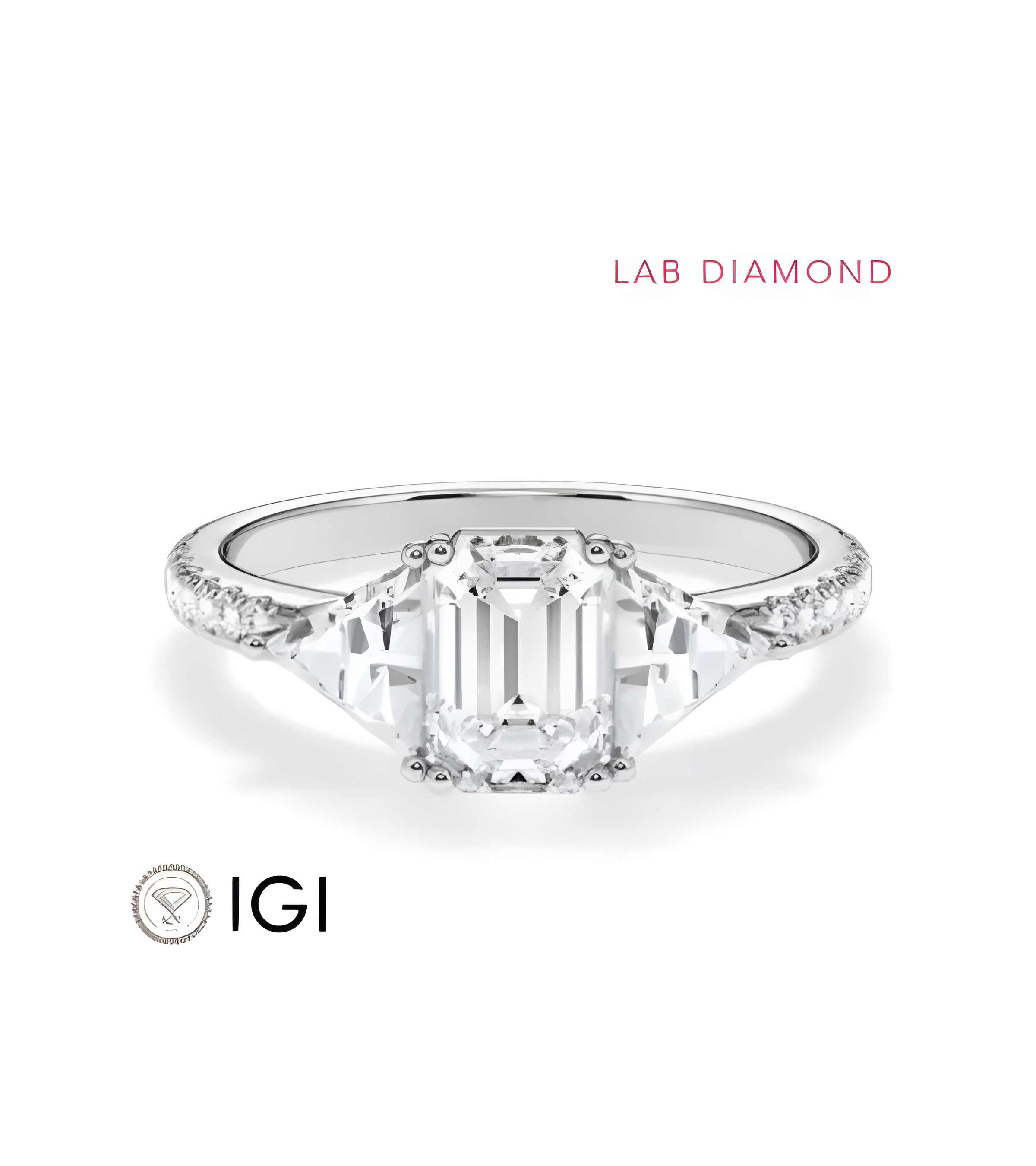 Gold or platinum engagement ring with various diamond cuts | Staring