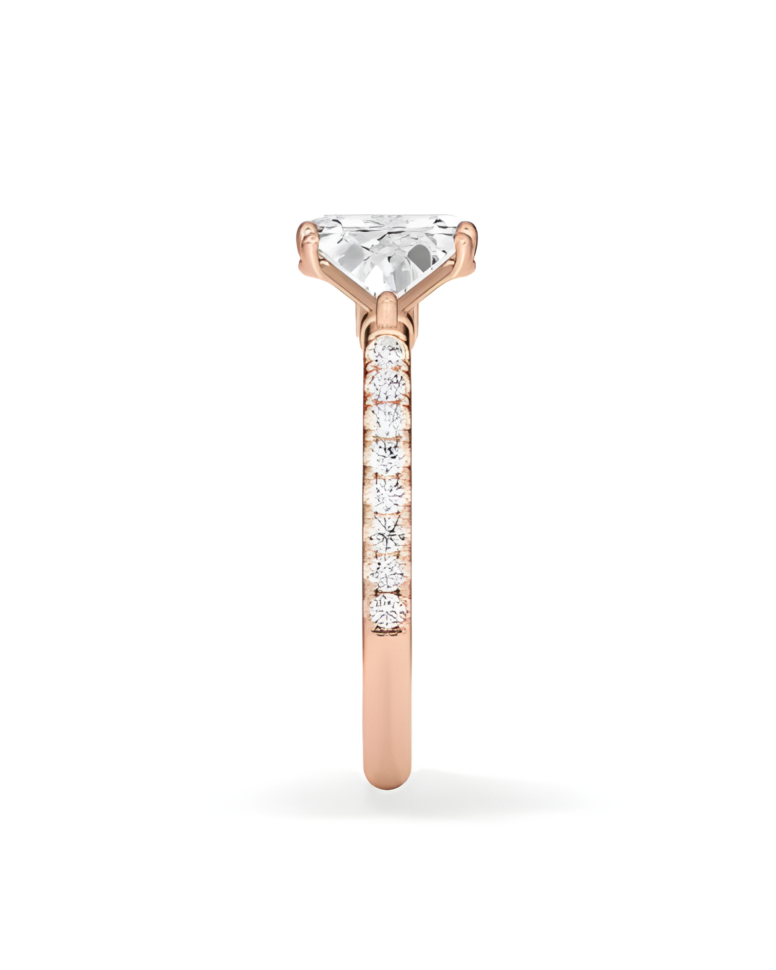 Gold or platinum engagement ring with various diamond cuts | Staring