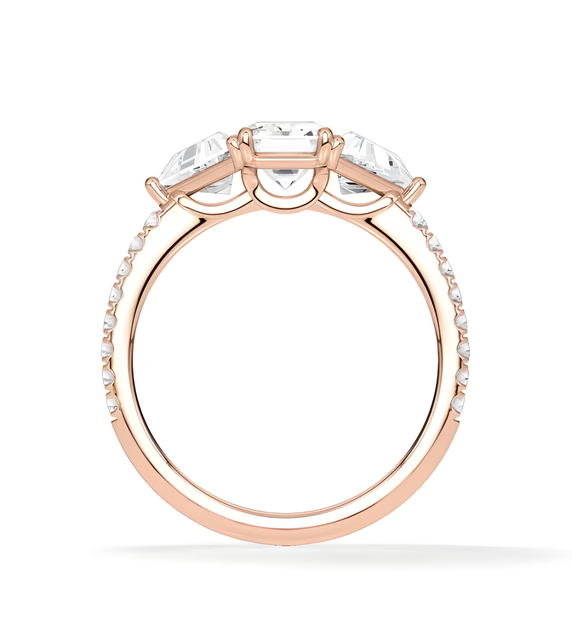 Gold or platinum engagement ring with various diamond cuts | Staring