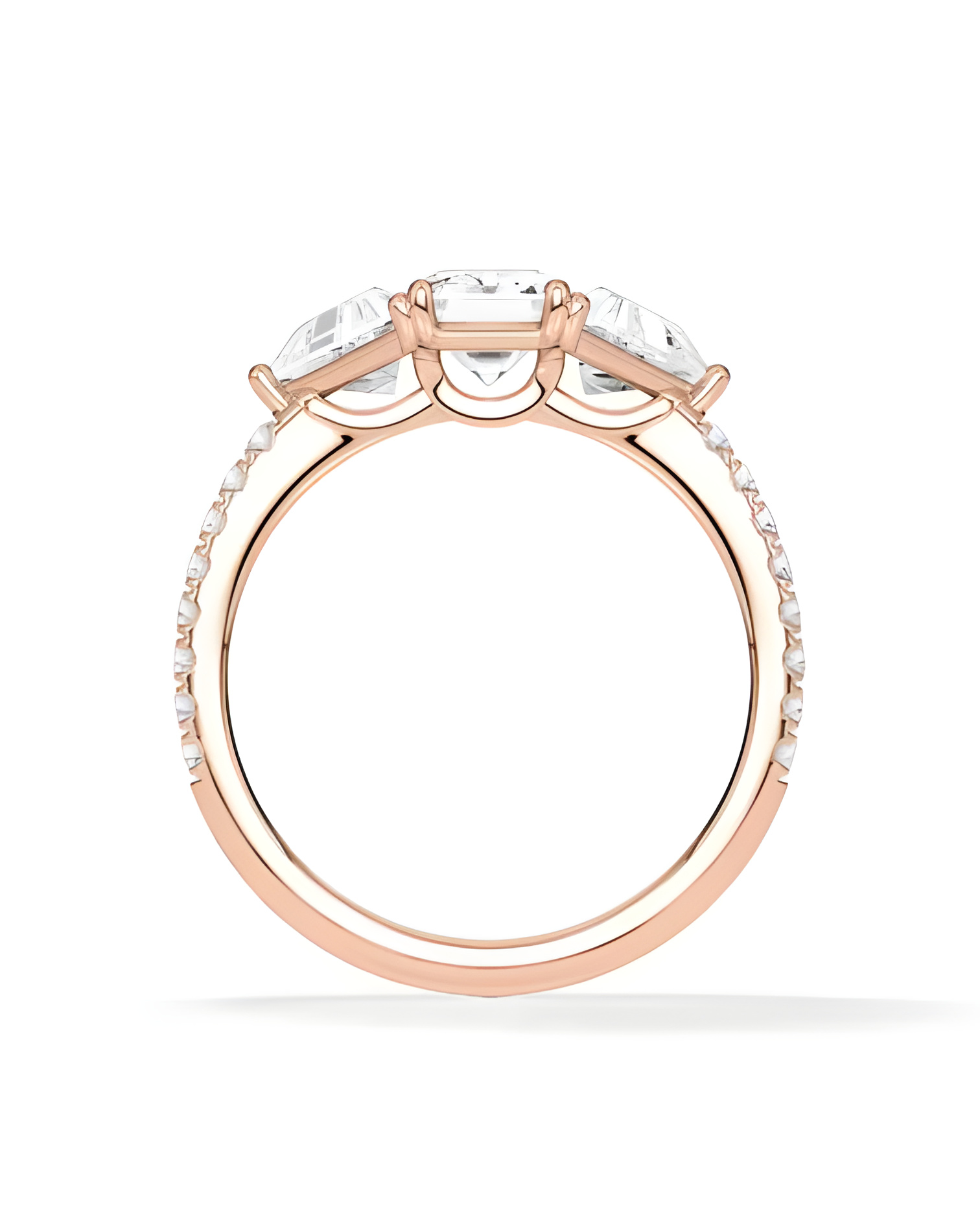 Gold or platinum engagement ring with various diamond cuts | Staring