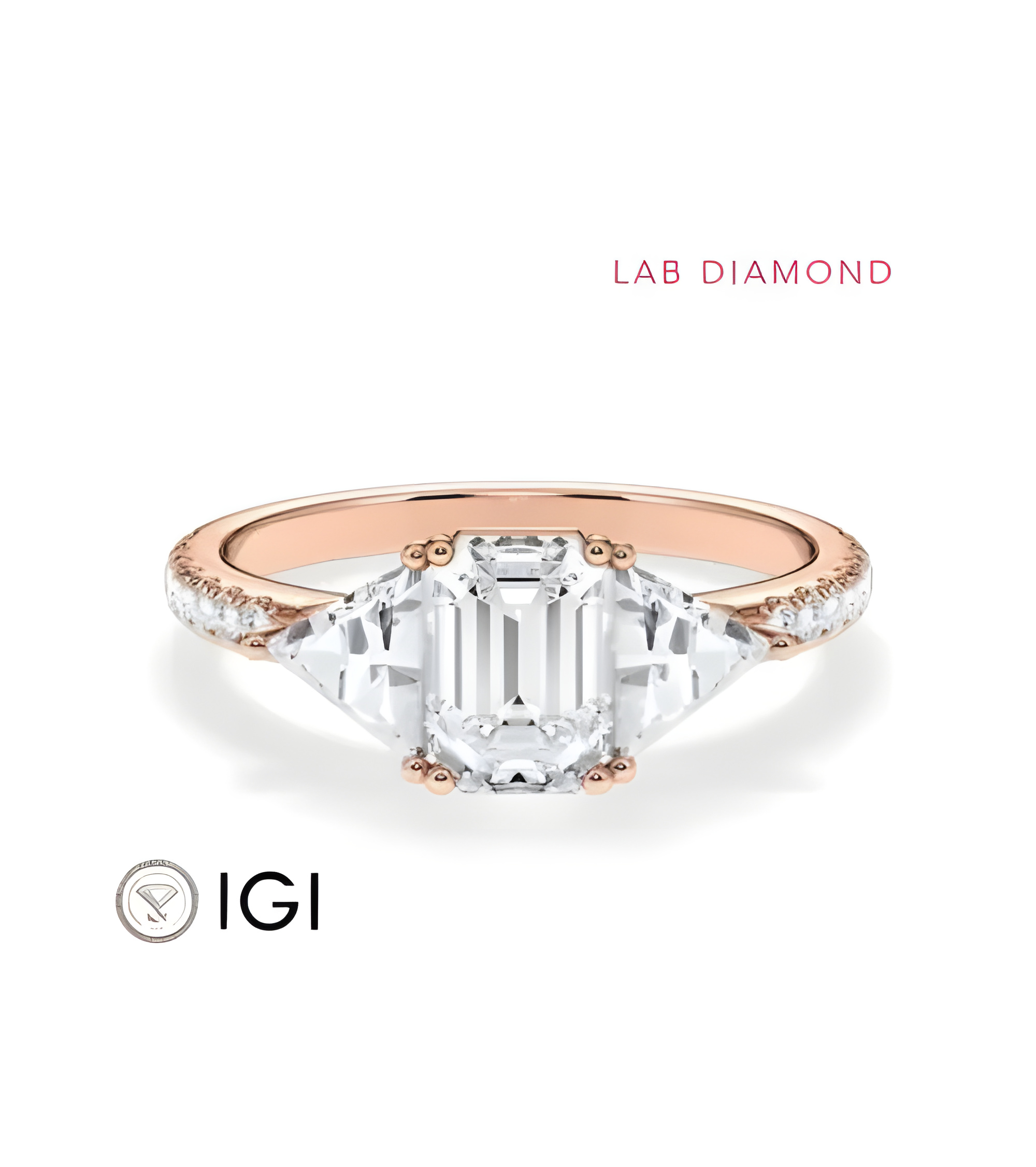 Gold or platinum engagement ring with various diamond cuts | Staring