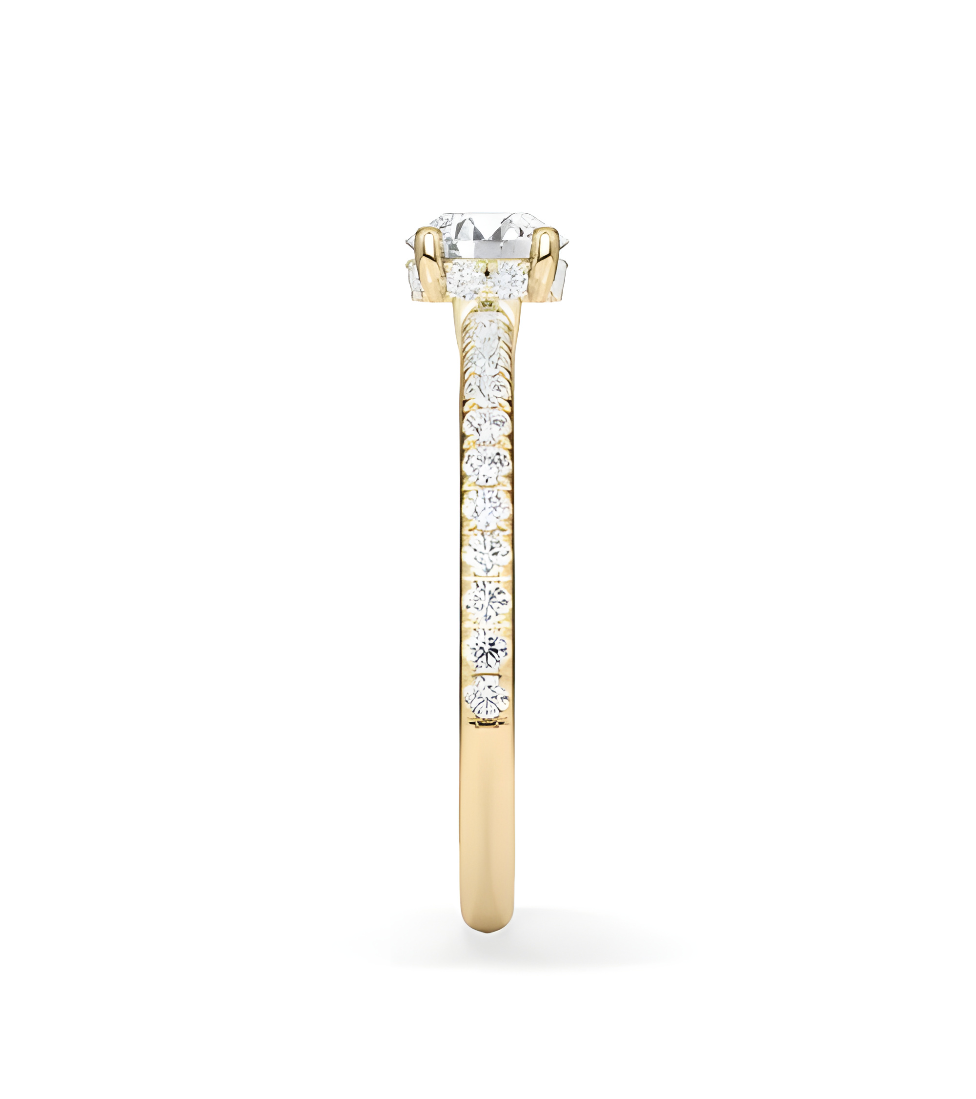 Pavé engagement rings with ethical lab-grown diamonds