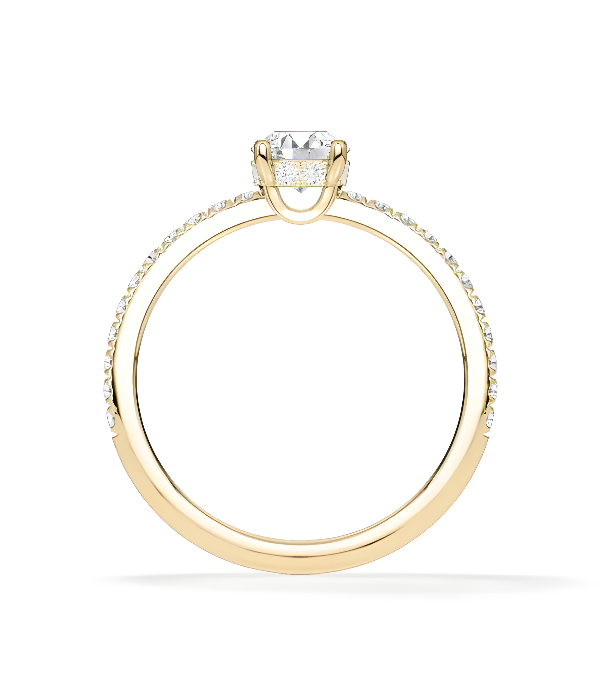 Pavé engagement rings with ethical lab-grown diamonds