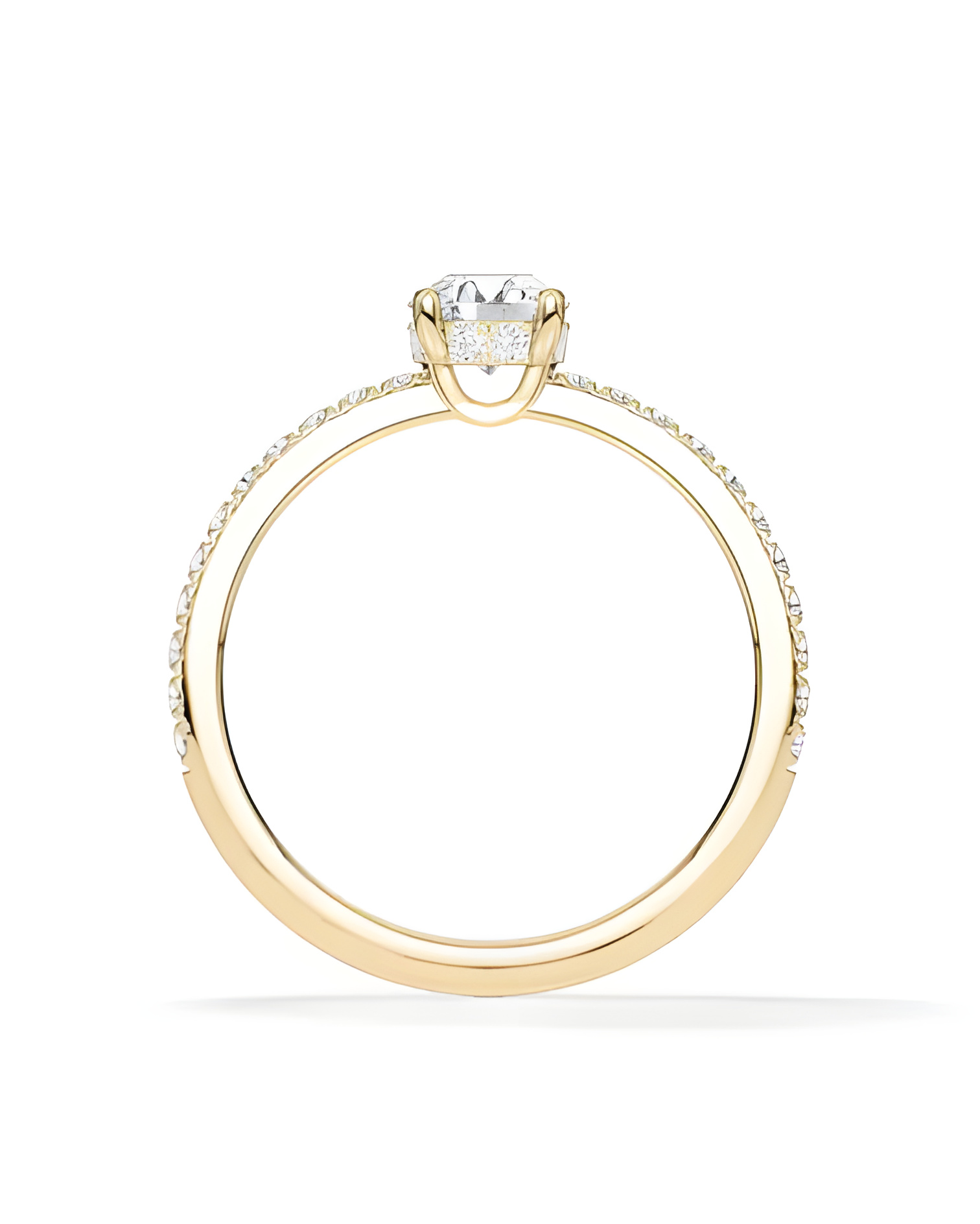 Pavé engagement rings with ethical lab-grown diamonds