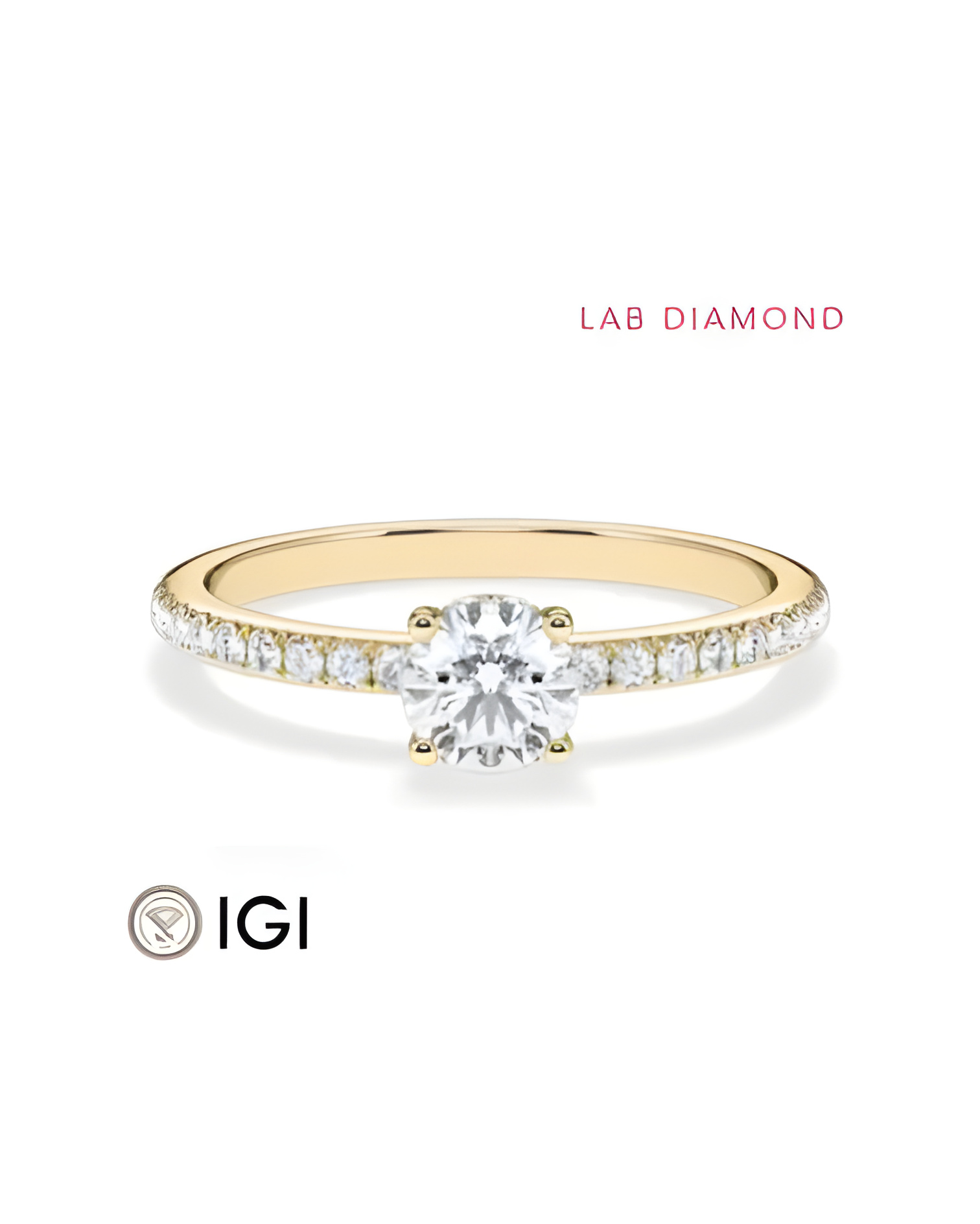 Anillos de compromiso pavé con diamantes sotenibles de laboratorio