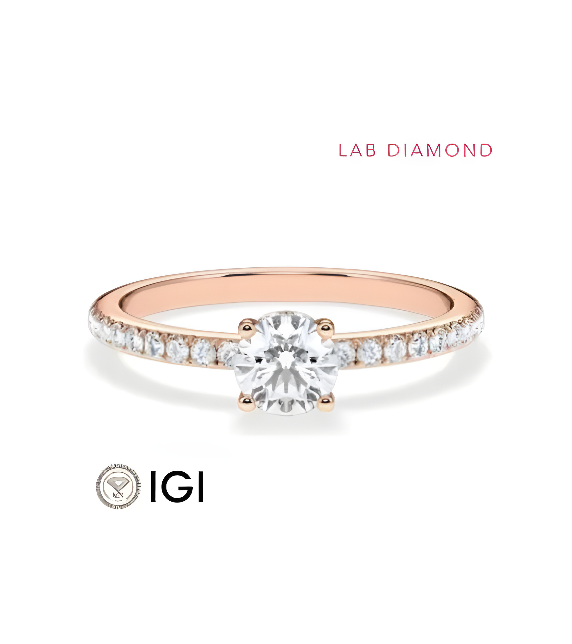 Pavé engagement rings with ethical lab-grown diamonds