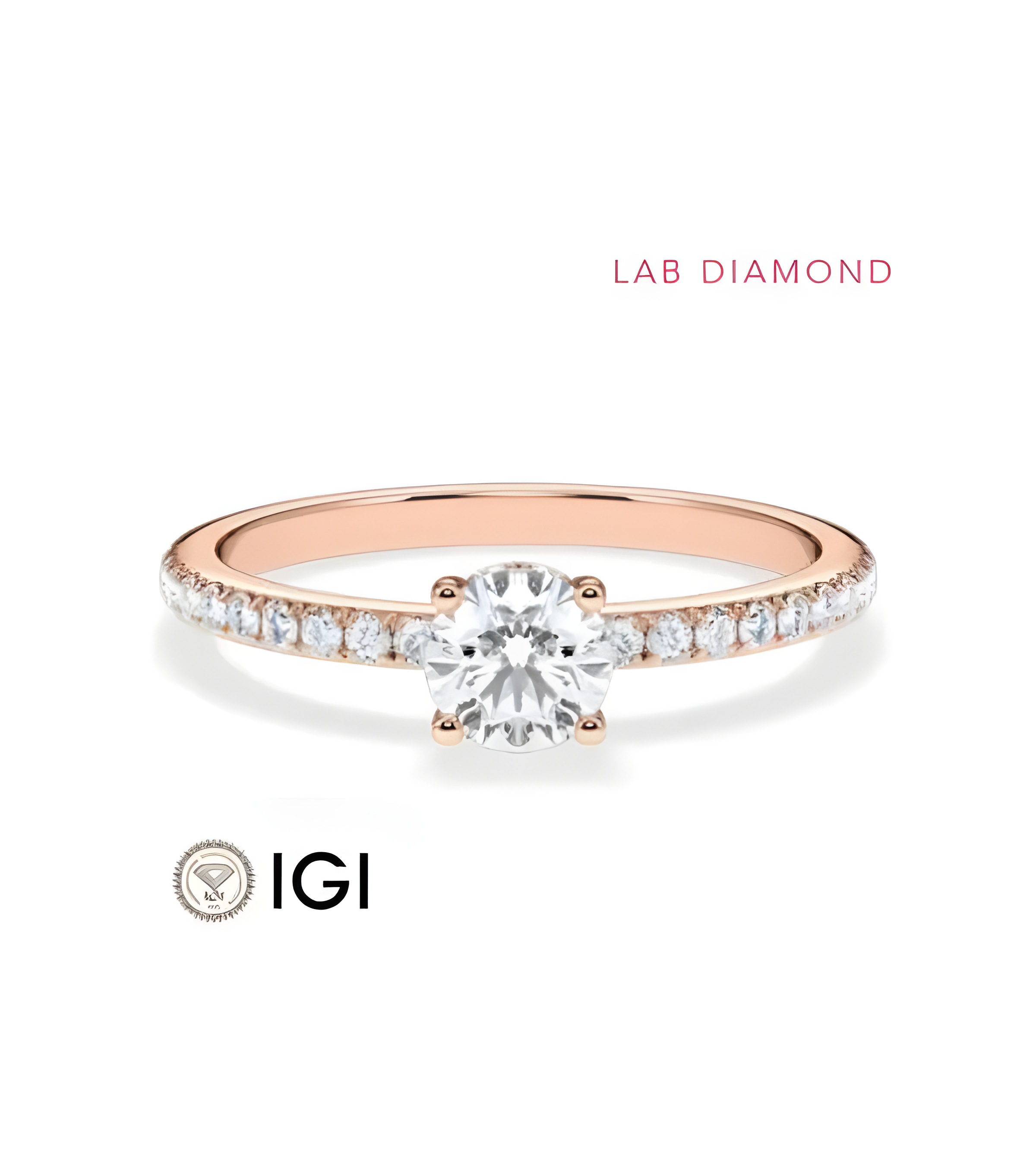 Pavé engagement rings with ethical lab-grown diamonds