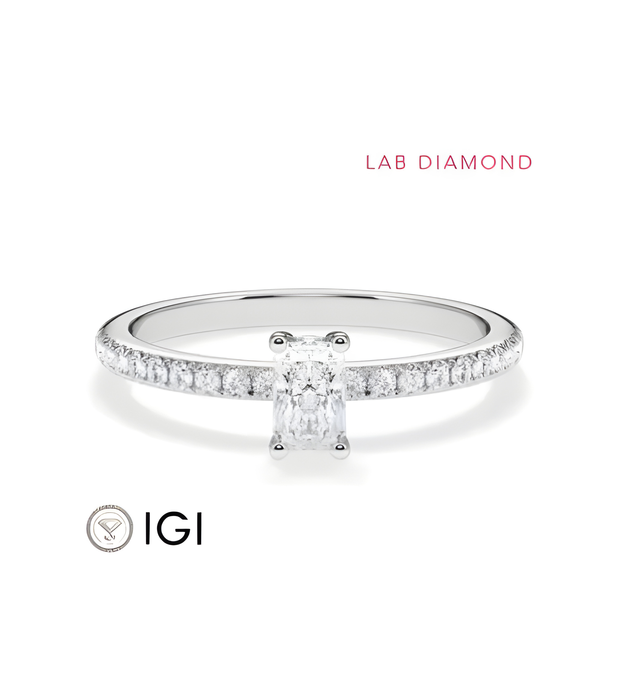 Anells de compromís pavé amb diamants ètics de laboratori | Staring