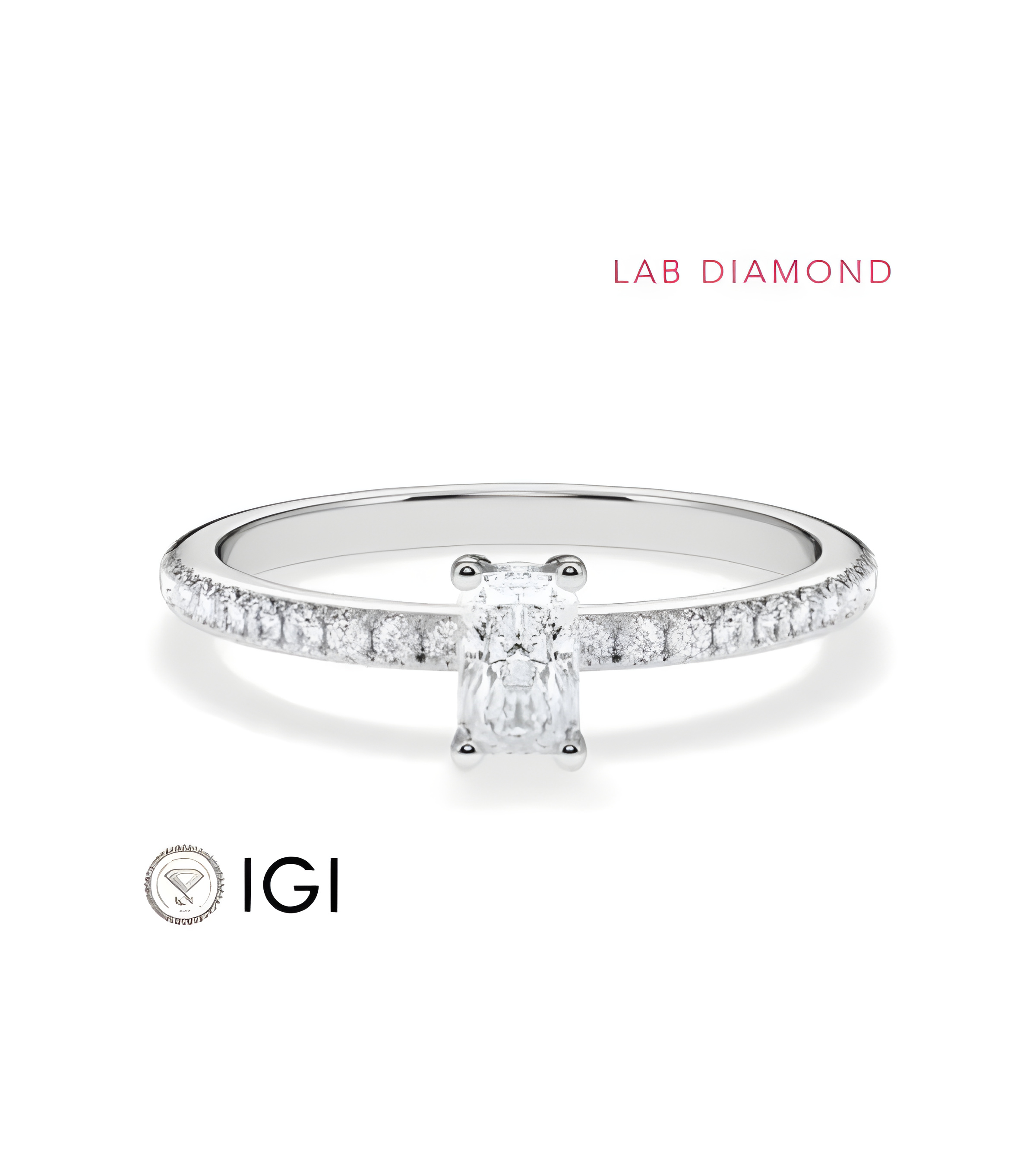 Combined Pavé  engagement rings with lab-grown diamonds | Staring